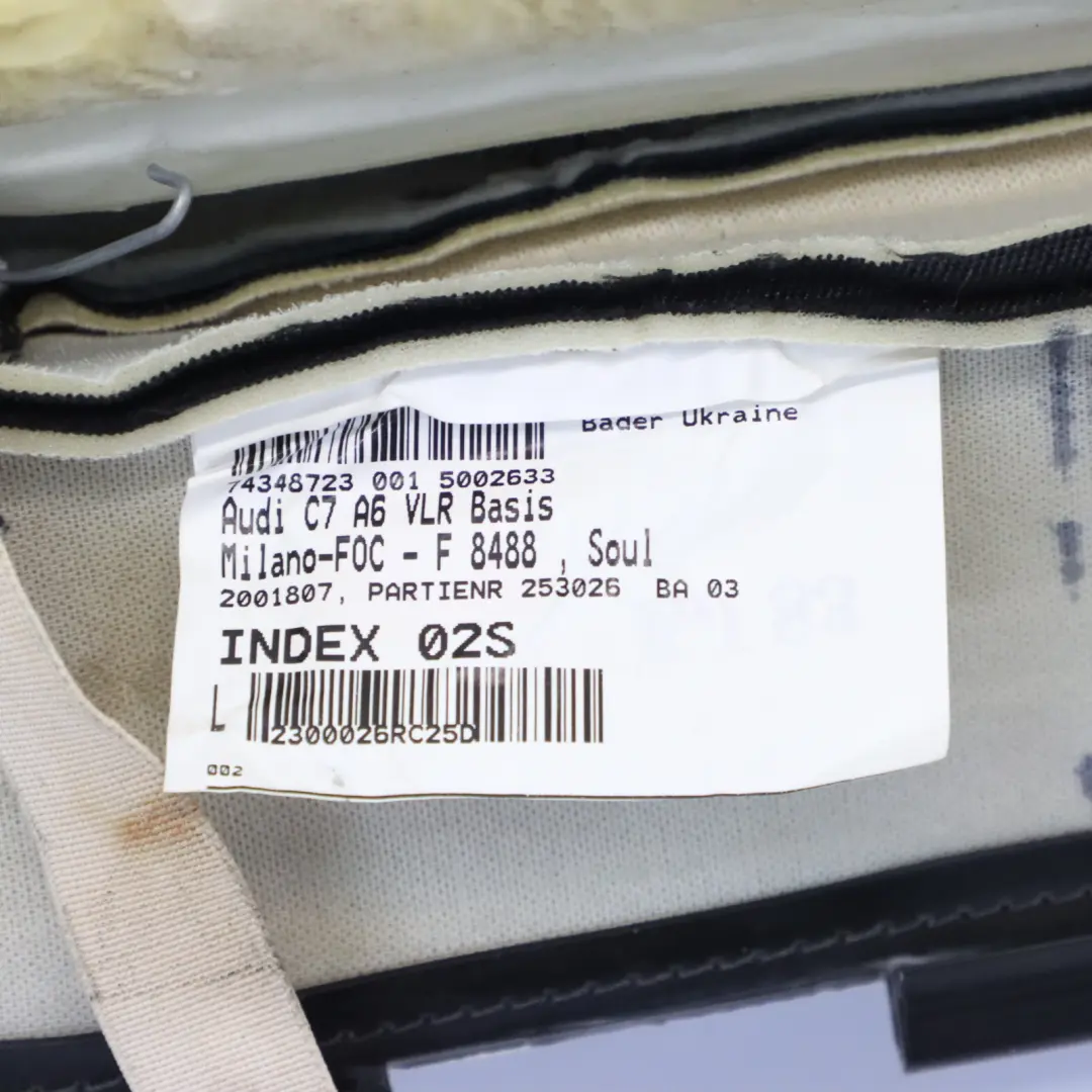 Schienale Rivestimento Sedile Anteriore Destro Pannello Pelle Nera per Audi A6 C7 con numero di parte 4G0881806D Audi A6 C7 Schienale Rivestimento Sedile Anteriore Destro Pannello Pelle Nera - SKU 4G0881806D - Numero di parte 4G0881806D