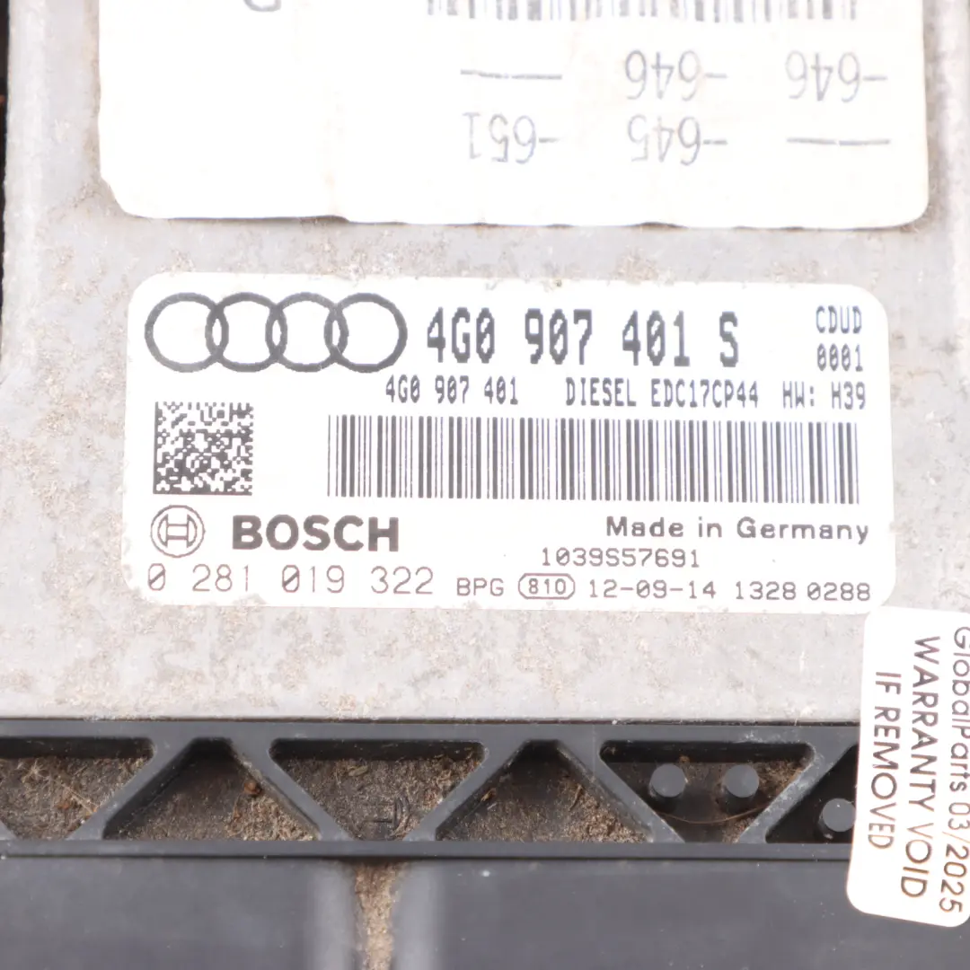 CDUD Quattro Engine ECU Kit BCM + Ignition + 2 Key to Audi A7 4G 3.0 TDI with Part number 4G0907401S Audi A7 4G 3.0 TDI CDUD Quattro Engine ECU Kit BCM + Ignition + 2 Key - SKU 4G0907401S - Part number 4G0907401S