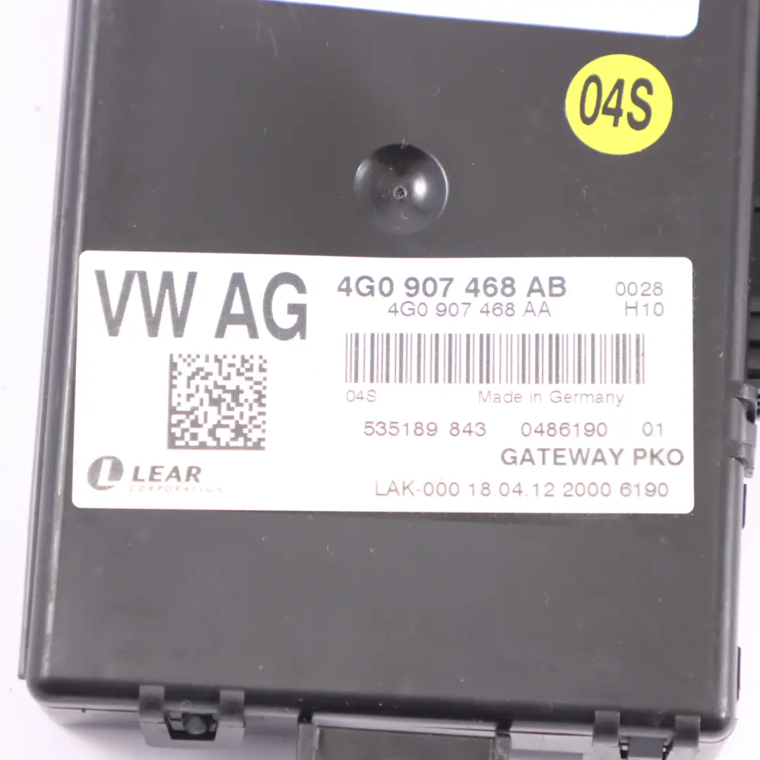 Gateway Modulo Unità Di Controllo ECU per Audi A6 C7 con numero di parte 4G0907468AB Audi A6 C7 Gateway Modulo Unità Di Controllo ECU - SKU 4G0907468AB - Numero di parte 4G0907468AB