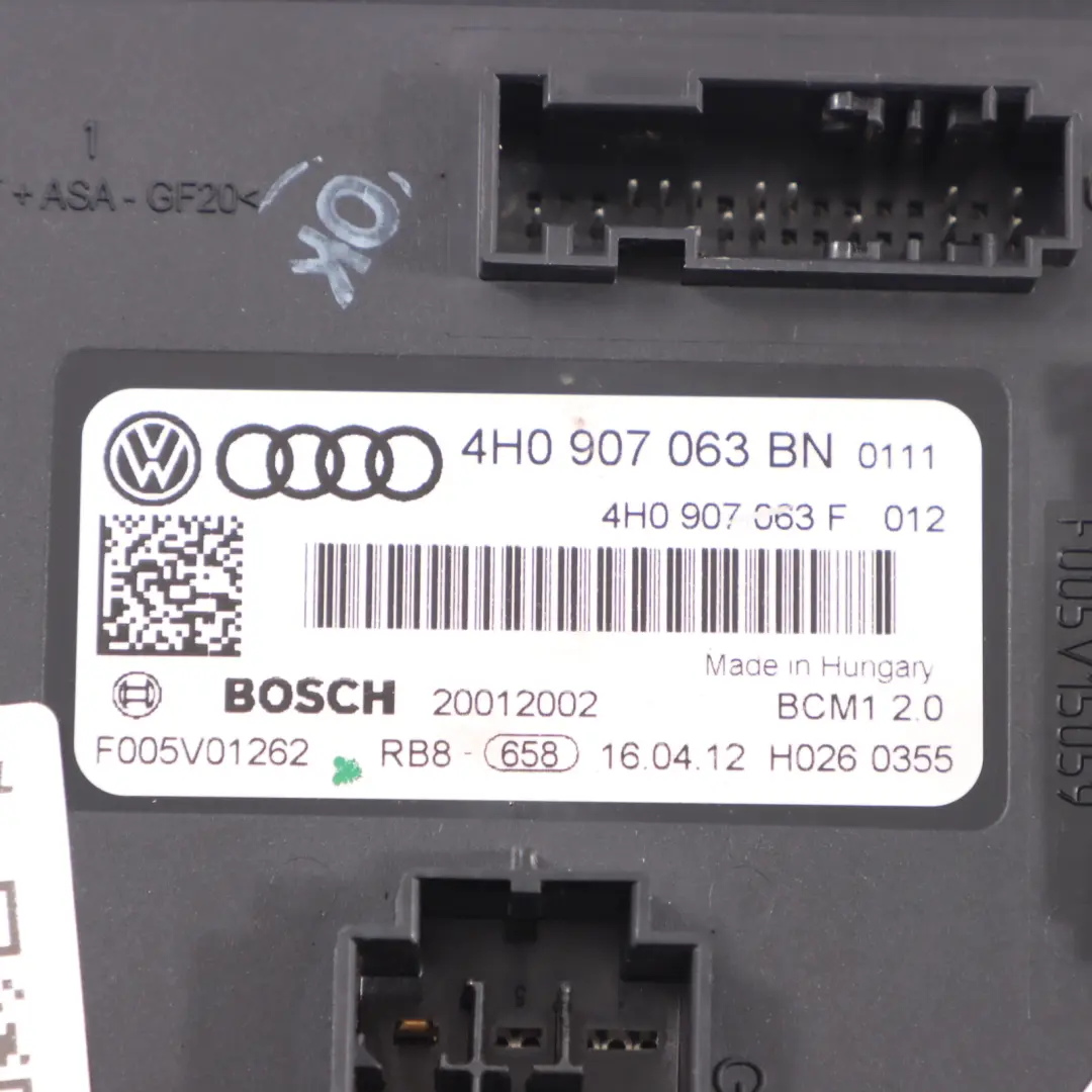 Audi A6 C7 2.0 TDI CGLC BCM Karosserie Steuergerät ECU - SKU 4H0907063BN - Teilenummer 4H0907063BN