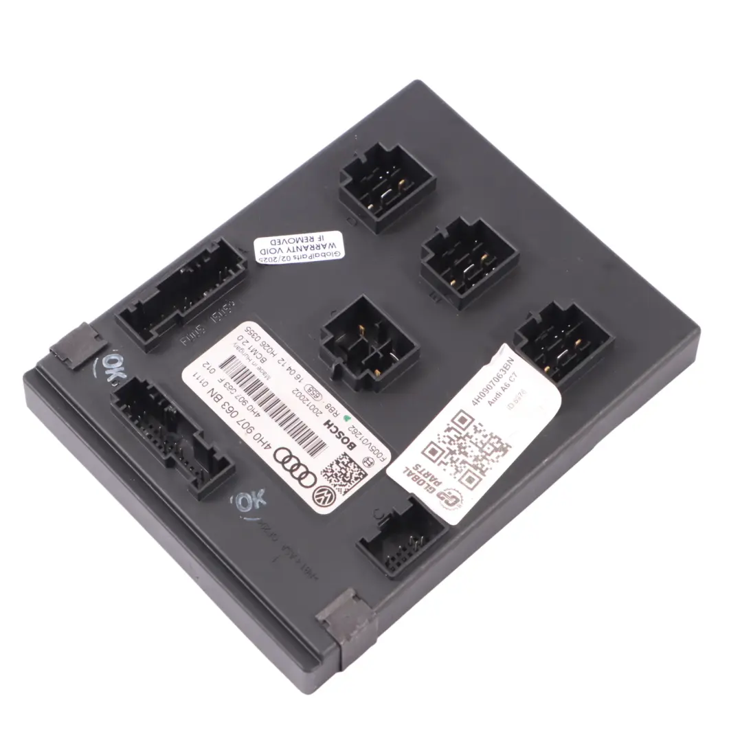 Audi A6 C7 2.0 TDI CGLC BCM Body Control Module Unit ECU - SKU 4H0907063BN - Part number 4H0907063BN