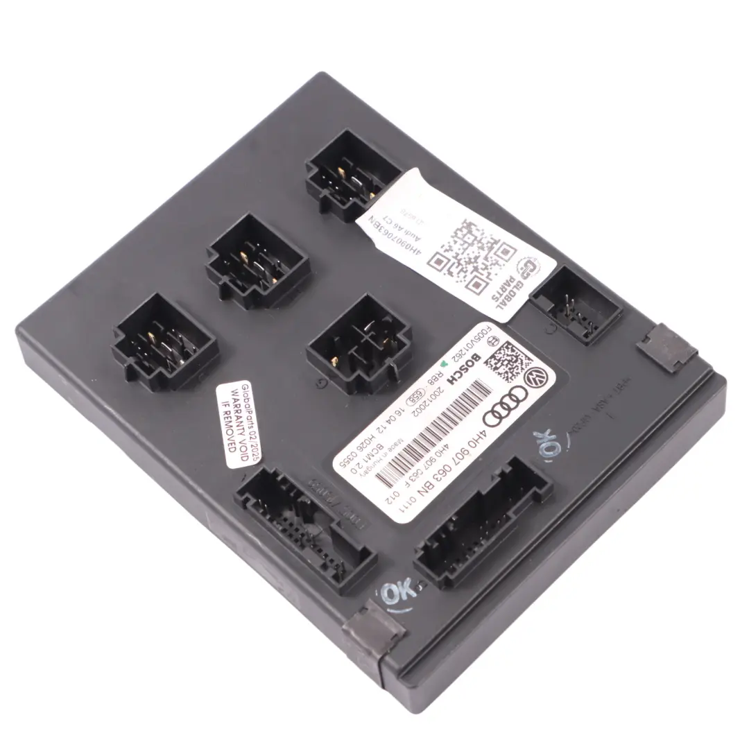 CGLC BCM Module De Commande De Carrosserie ECU pour Audi A6 C7 2.0 TDI à propos du numéro de pièce 4H0907063BN Audi A6 C7 2.0 TDI CGLC BCM Module De Commande De Carrosserie ECU - SKU 4H0907063BN - Numéro de pièce 4H0907063BN