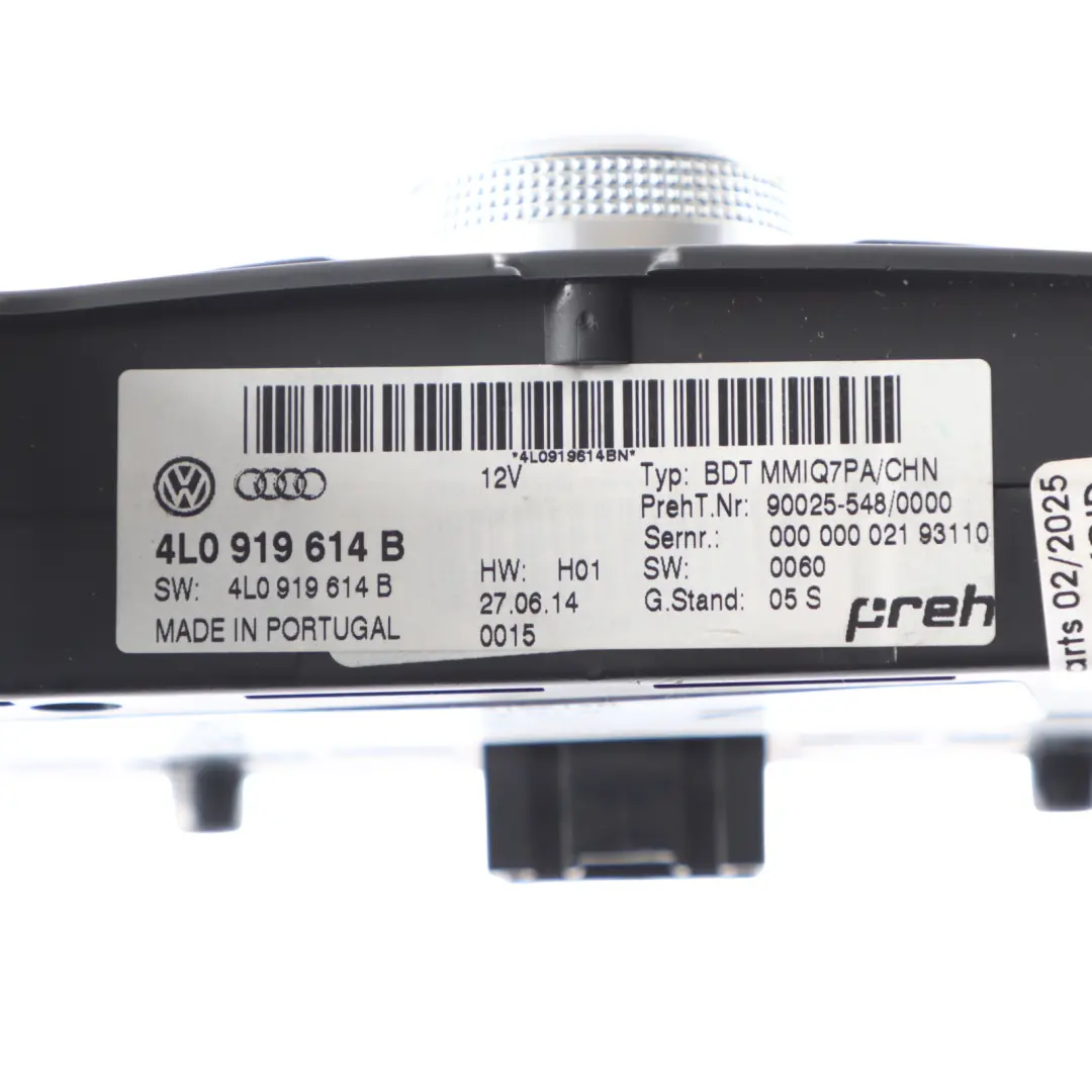 Unidad Perilla Panel Control Multimedia Navegación para Audi Q7 4L con número de pieza 4L0919614B Audi Q7 4L Unidad Perilla Panel Control Multimedia Navegación - SKU 4L0919614B - Número de pieza 4L0919614B