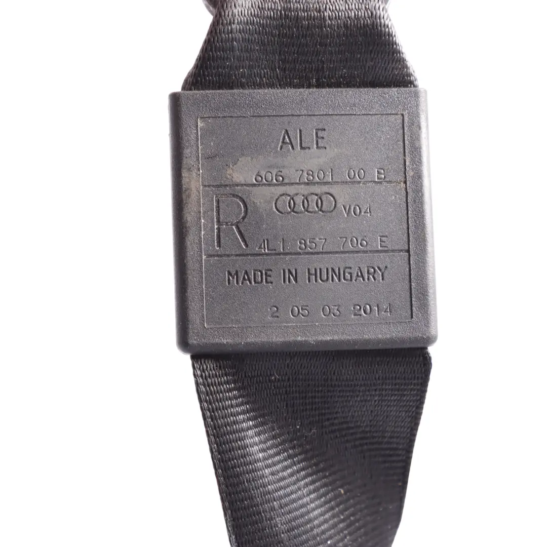 Front Seatbelt Seat Safety Upper Belt Black Right O/S to Audi Q7 4L with Part number 4L1857706E Audi Q7 4L Front Seatbelt Seat Safety Upper Belt Black Right O/S - SKU 4L1857706E - Part number 4L1857706E