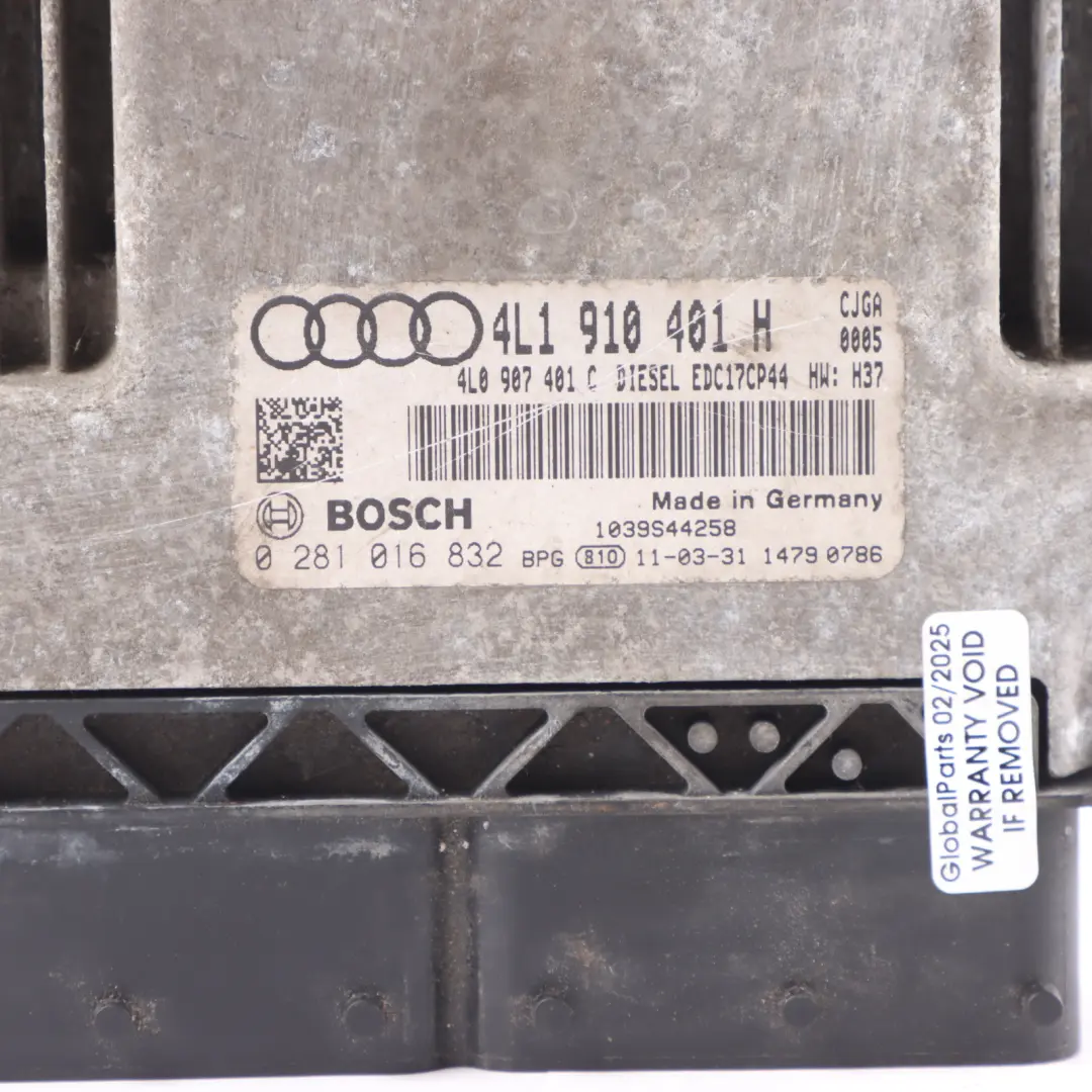 Control Unit Module ECU Automatic to Audi Q7 4L 3.0 TDI Quattro Engine with Part number 4L1910401H Audi Q7 4L 3.0 TDI Quattro Engine Control Unit Module ECU Automatic - SKU 4L1910401H - Part number 4L1910401H