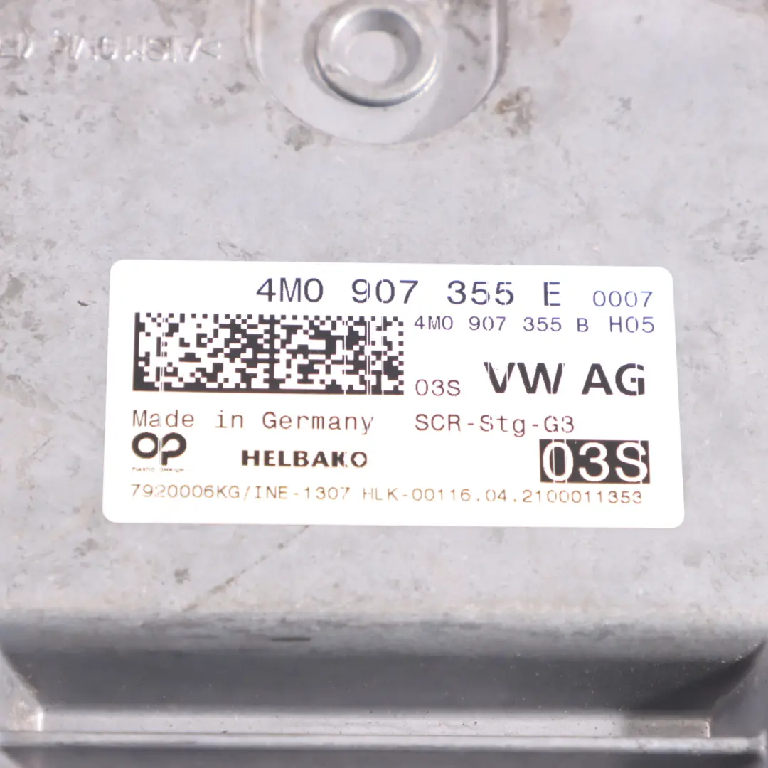 Moduł Sterownik Adblue do Audi A4 B9 8W TDI Diesel o numerze 4M0907355E Audi A4 B9 8W TDI Diesel Moduł Sterownik Adblue - SKU 4M0907355E - Numer Części 4M0907355E