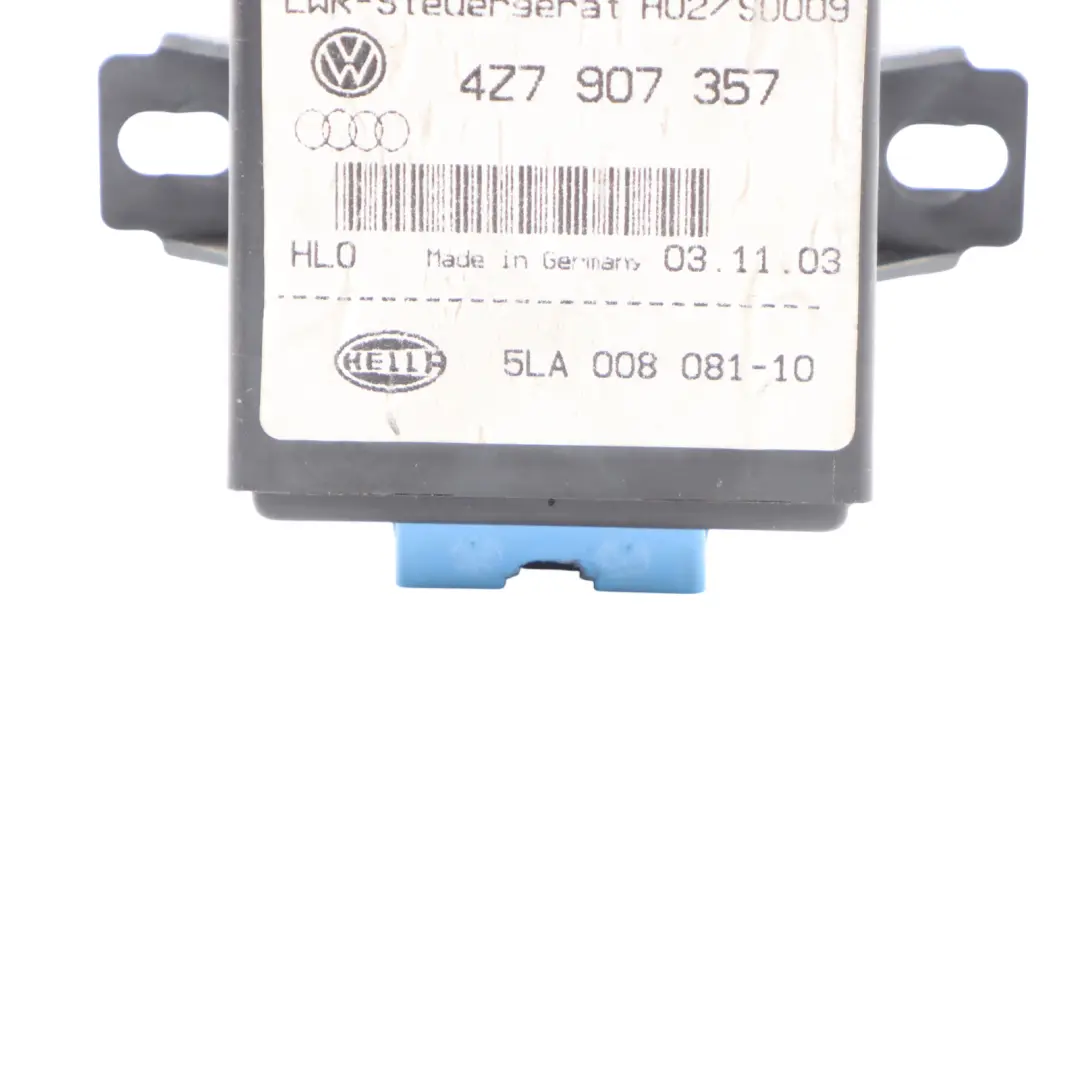 Headlight Headlamp Range Control Unit Module to Audi A4 B6 with Part number 4Z7907357 Audi A4 B6 Headlight Headlamp Range Control Unit Module - SKU 4Z7907357 - Part number 4Z7907357