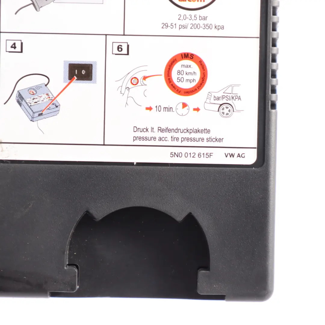 Tyre Inflation Air Pump Compressor to Audi Q3 F3 Volkswagen Golf MK7 with Part number 5N0012615F Audi Q3 F3 Volkswagen Golf MK7 Tyre Inflation Air Pump Compressor - SKU 5N0012615F - Part number 5N0012615F