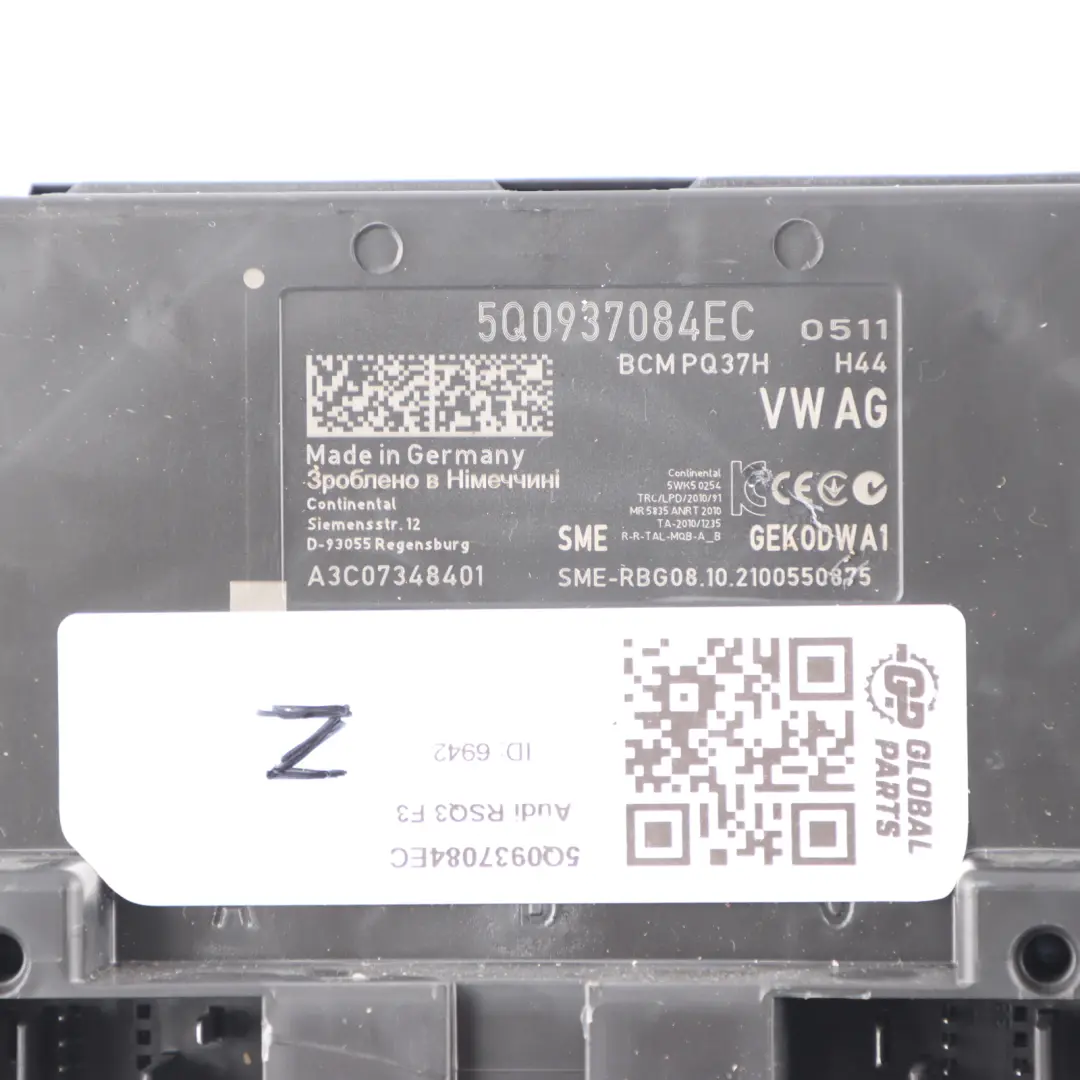 RSQ3 F3 2.5 TFSI Body Control Comfort Unit Module BCM Unit to Audi Q3 with Part number 5Q0937084EC Audi Q3 RSQ3 F3 2.5 TFSI Body Control Comfort Unit Module BCM Unit - SKU 5Q0937084EC - Part number 5Q0937084EC