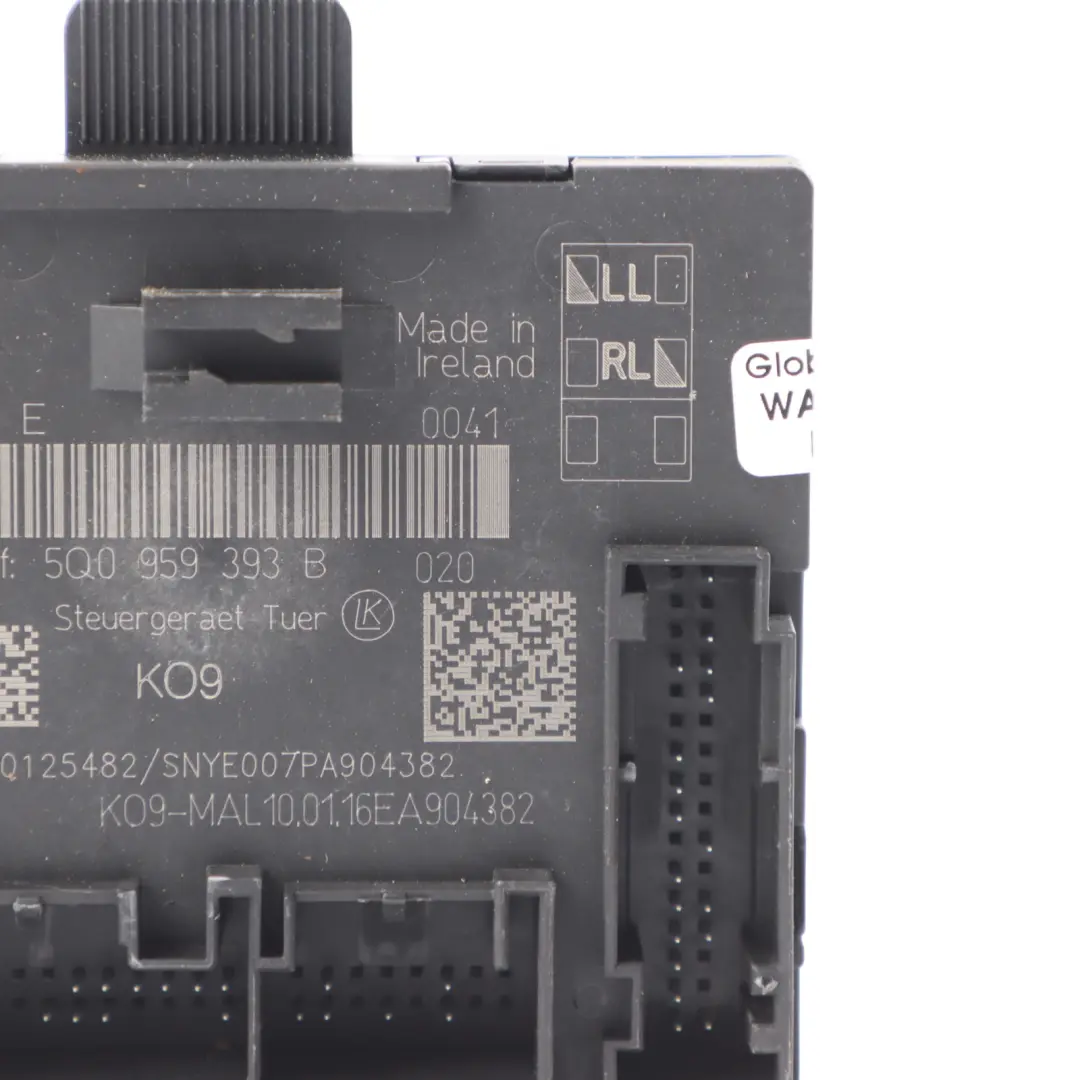 Unidad De Módulo De Control De Puerta Delantera Derecha para Audi A3 8V con número de pieza 5Q0959393B Audi A3 8V Unidad De Módulo De Control De Puerta Delantera Derecha - SKU 5Q0959393B - Número de pieza 5Q0959393B