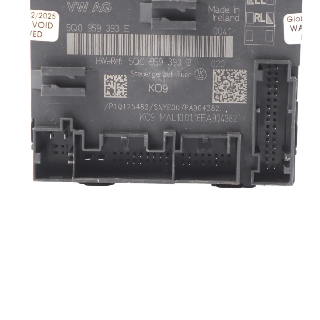 Module De Commande De Porte Avant Droite Audi A3 8V - SKU 5Q0959393B - Numéro de pièce 5Q0959393B