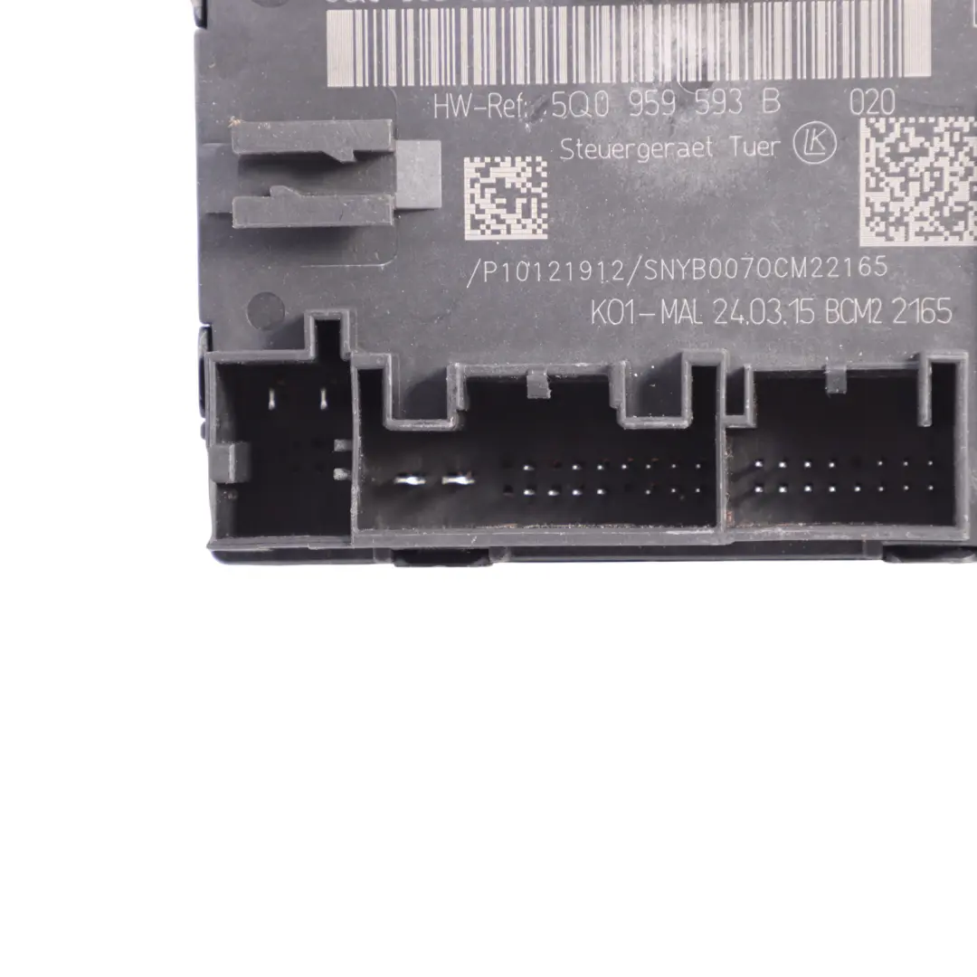 Módulo Puerta Control Delantera Derecha Lado ECU para Audi TT FV A3 8V con número de pieza 5Q0959593D Audi TT FV A3 8V Módulo Puerta Control Delantera Derecha Lado ECU - SKU 5Q0959593D - Número de pieza 5Q0959593D