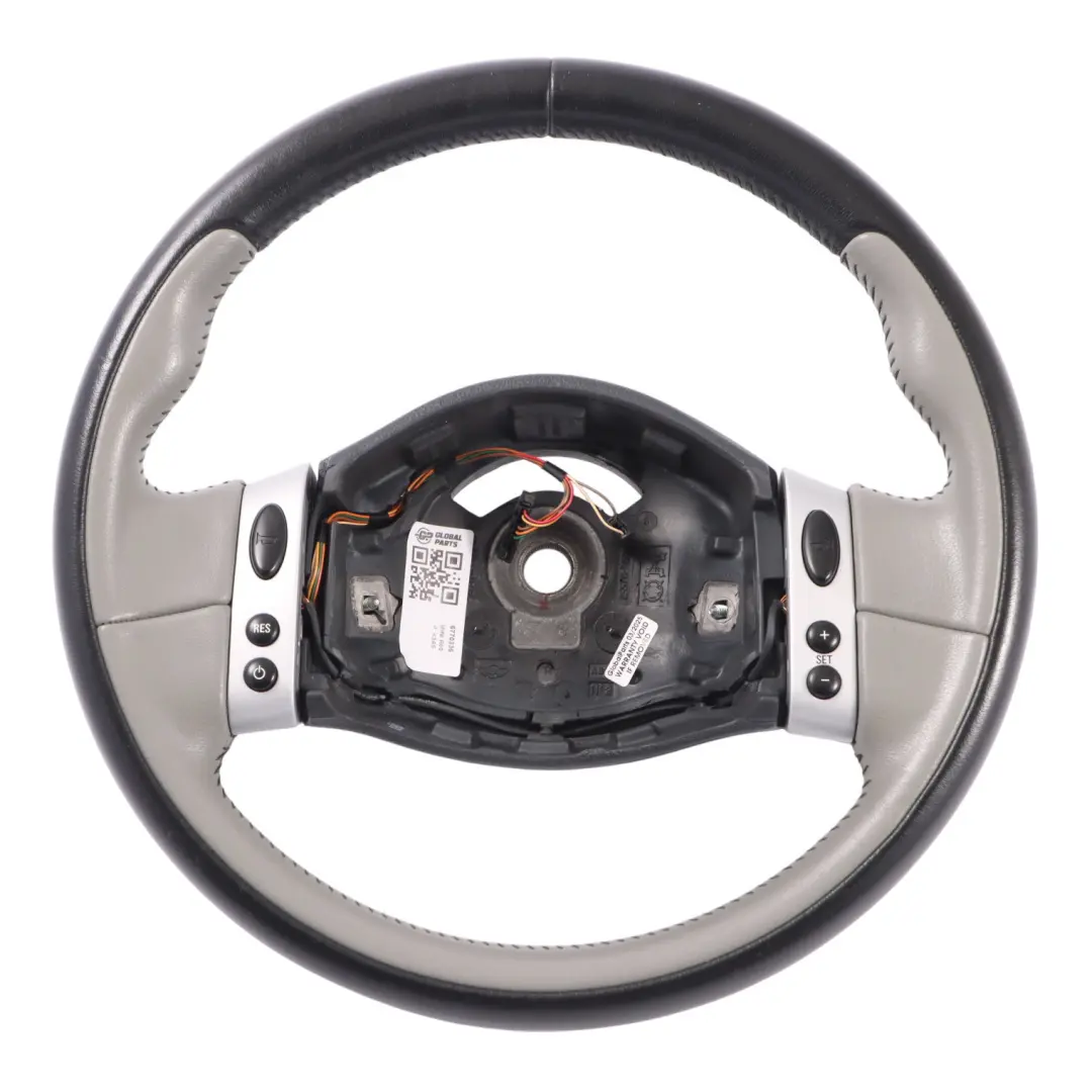 Razze Nero Grigio Volante In Pelle Multifunzione per Mini Cooper R50 R53 2 con numero di parte 6770336 Mini Cooper R50 R53 2 Razze Nero Grigio Volante In Pelle Multifunzione - SKU 6770336 - Numero di parte 6770336