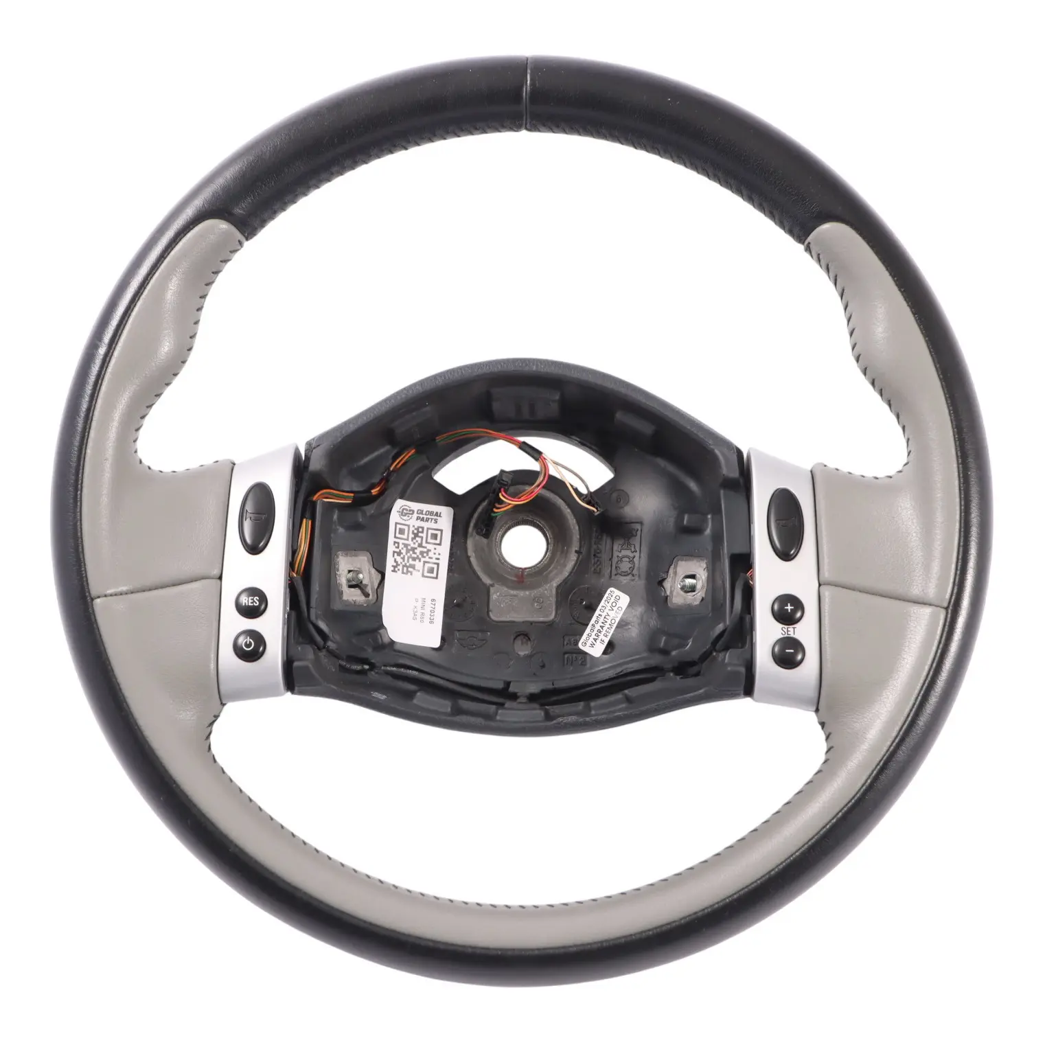 Mini Cooper R50 R53 2 Speichen Schwarz Grau Leder Lenkrad Multifunktion
