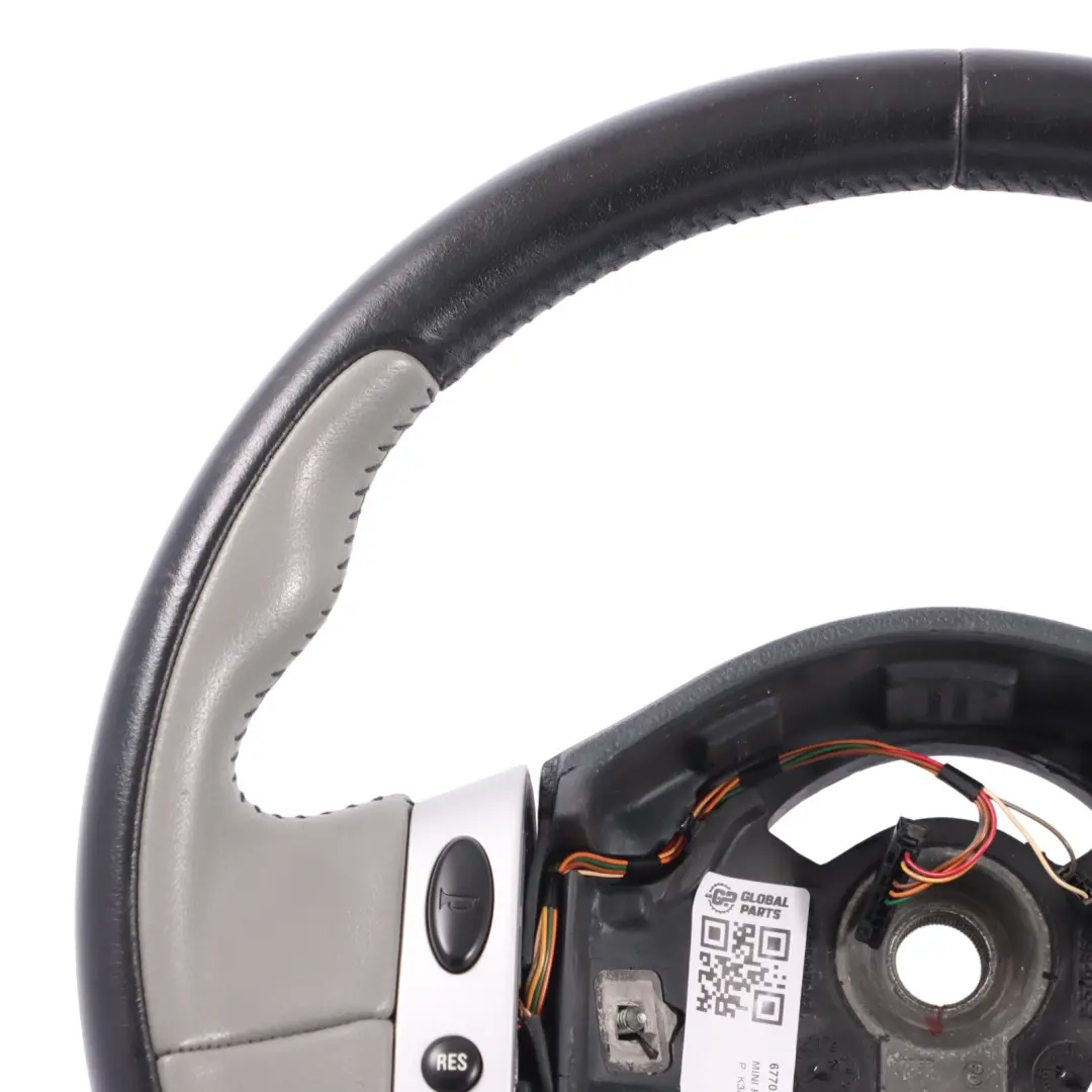 Spoke Black Grey Leather Steering Wheel Multifunction to Mini Cooper R50 R53 2 with Part number 6770336 Mini Cooper R50 R53 2 Spoke Black Grey Leather Steering Wheel Multifunction - SKU 6770336 - Part number 6770336