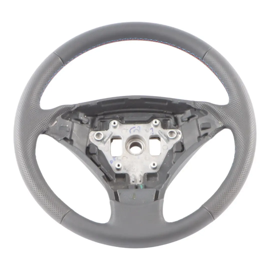 Leather Steering Wheel M-tricolored to BMW E60 E61 LCI NEW Black with Part number 6774456 BMW E60 E61 LCI NEW Black Leather Steering Wheel M-tricolored - SKU 6774456-4 - Part number 6774456