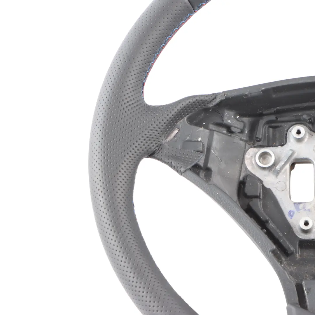 Leather Steering Wheel M-tricolored to BMW E60 E61 LCI NEW Black with Part number 6774456 BMW E60 E61 LCI NEW Black Leather Steering Wheel M-tricolored - SKU 6774456-4 - Part number 6774456