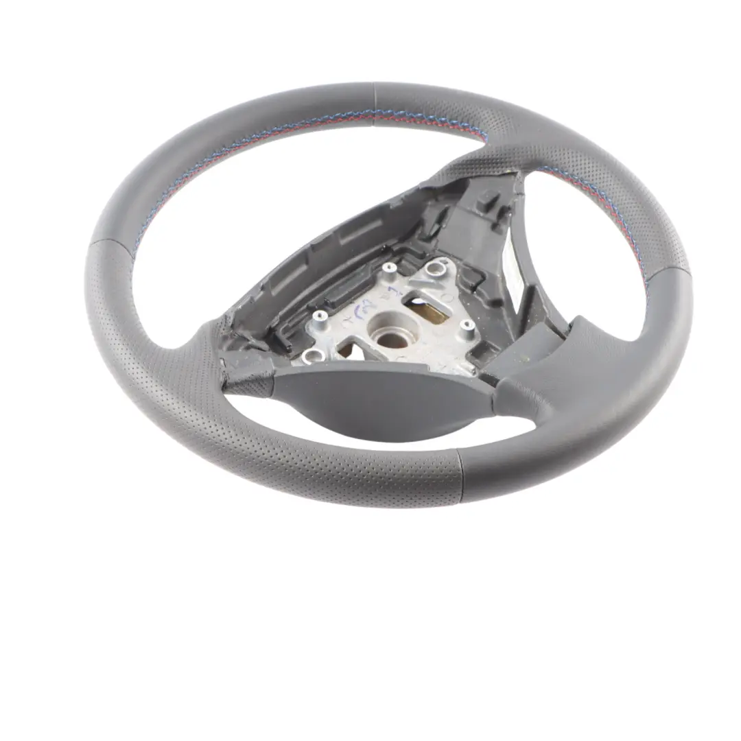 Leather Steering Wheel M-tricolored to BMW E60 E61 LCI NEW Black with Part number 6774456 BMW E60 E61 LCI NEW Black Leather Steering Wheel M-tricolored - SKU 6774456-4 - Part number 6774456