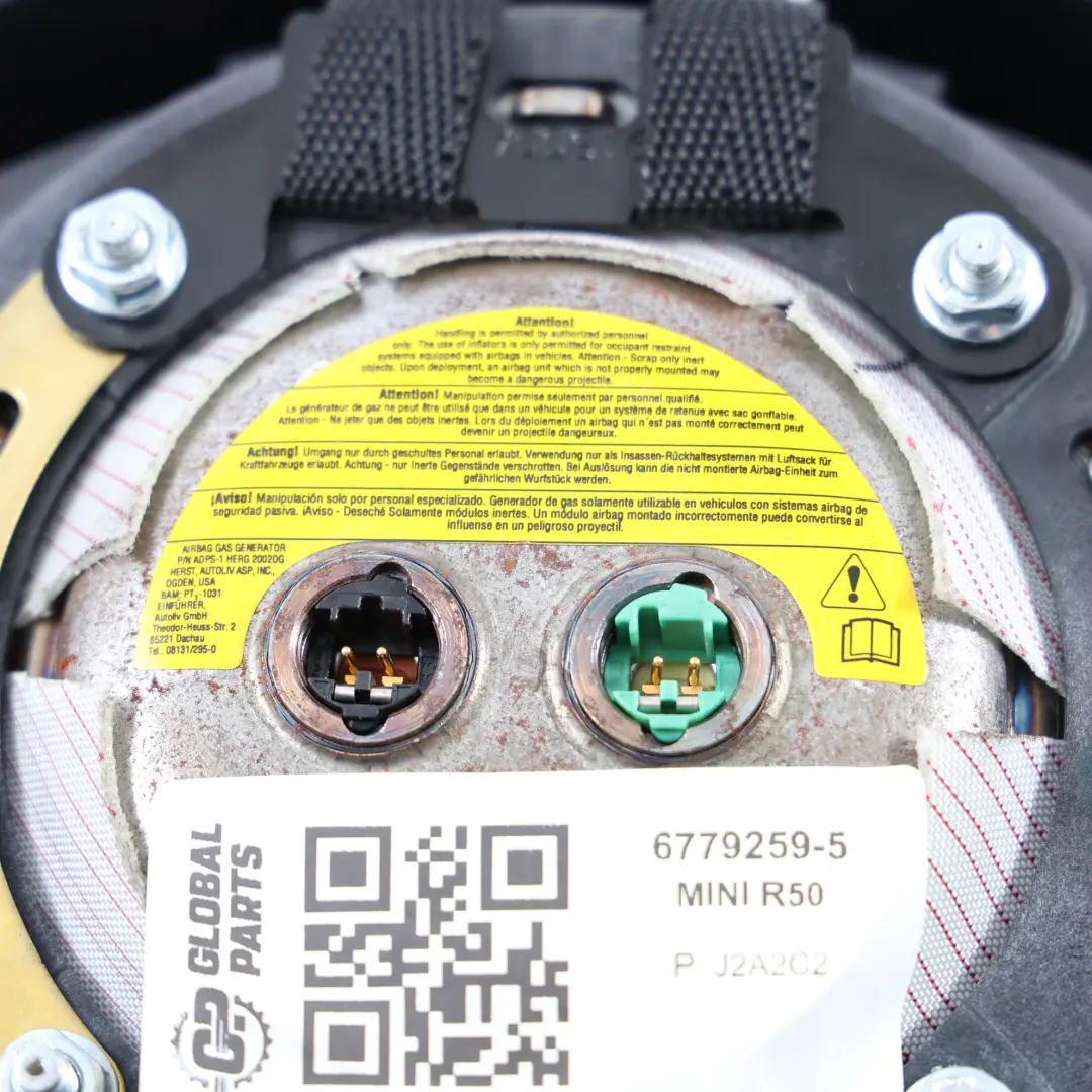 Steering Wheel Driver's Air Module Bag 6760366 to Mini Cooper R50 R52 R53 with Part number 6779259 Mini Cooper R50 R52 R53 Steering Wheel Driver's Air Module Bag 6760366 - SKU 6779259-5 - Part number 6779259