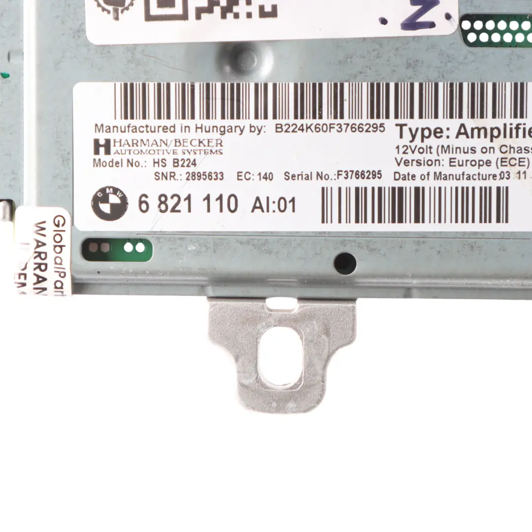Harman Becker Amplifier Module Active Sound Control Unit to BMW F30 F31 F32 with Part number 6821110 BMW F30 F31 F32 Harman Becker Amplifier Module Active Sound Control Unit - SKU 6821110 - Part number 6821110