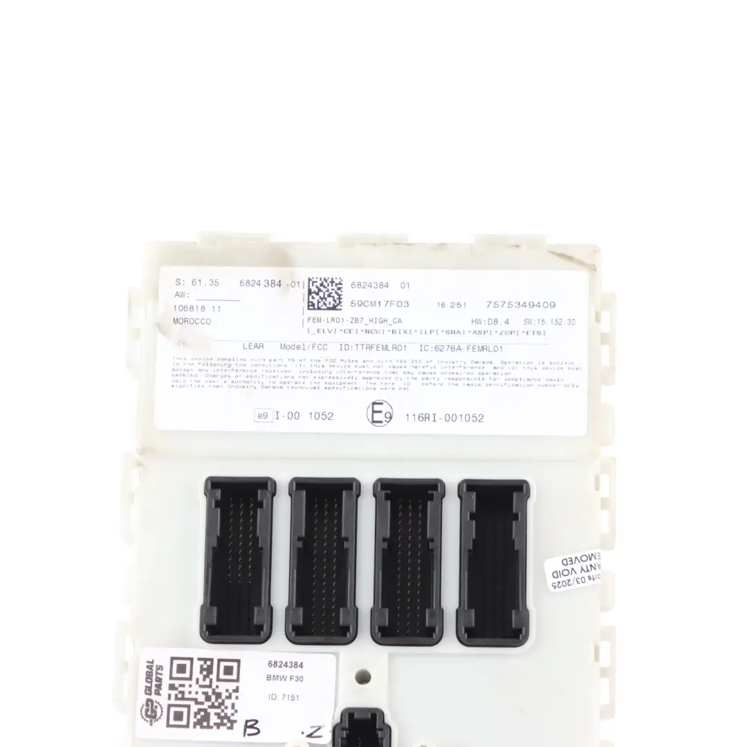 BMW F30 Body Control Module Unit ECU - SKU 6824384 - Part number 6824384