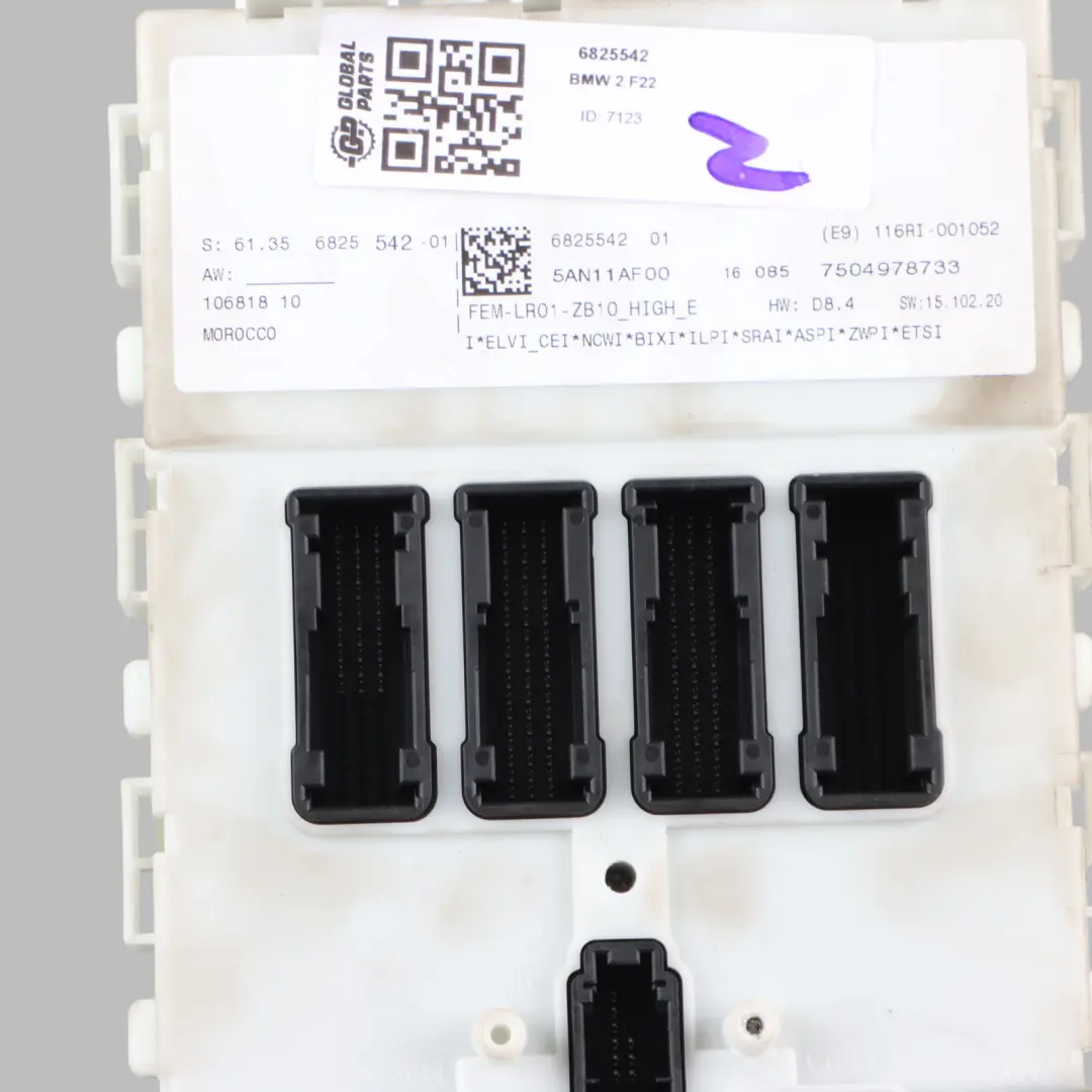 BMW F20 F21 F22 F30 Body Domain Controller BDC Control Module LR01 ECU - SKU 6825542 - Part number 6825542