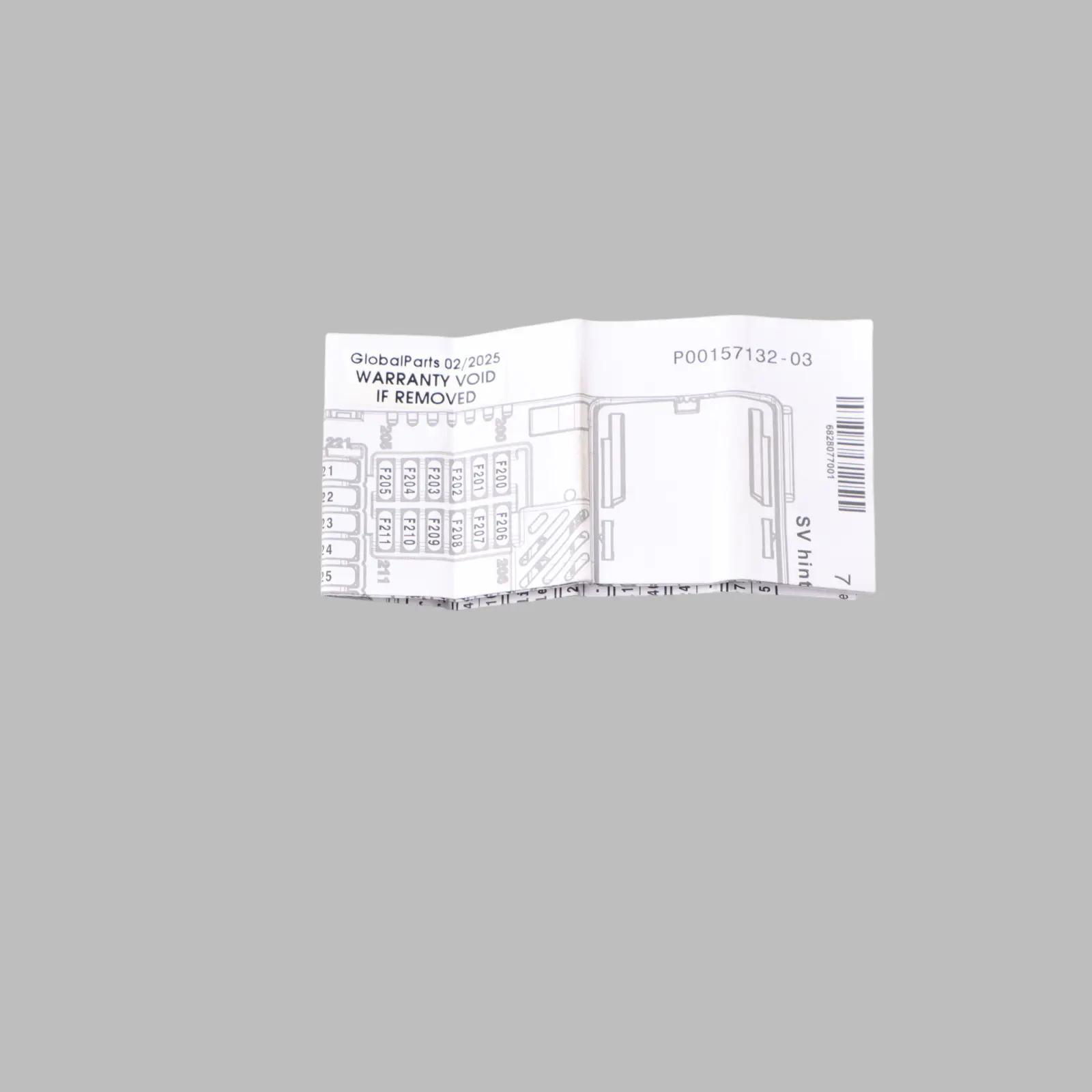 BMW G01 Fuse Box Grouping Fuse Placement Map Card Diagram 6828077