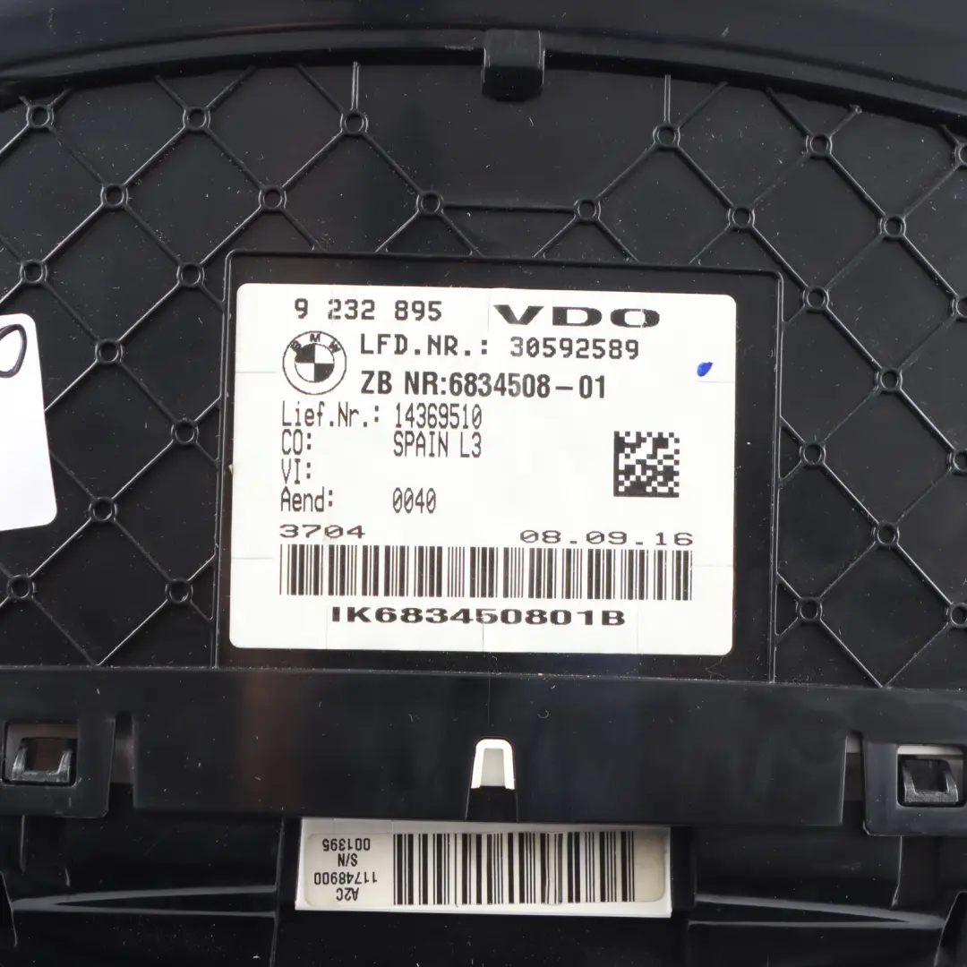 BMW F30 F31 F32 F33 F34 Diesel Speedo Clocks Instrument Cluster Manual - SKU 6834508 - Part number 6834508