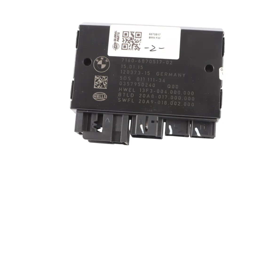 BMW F30 F31 F32 Towing Hitch Trailer Hook Module Control Unit - SKU 6870517 - Part number 6870517