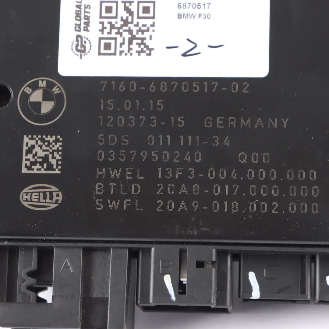 Towing Hitch Trailer Hook Module Control Unit to BMW F30 F31 F32 with Part number 6870517 BMW F30 F31 F32 Towing Hitch Trailer Hook Module Control Unit - SKU 6870517 - Part number 6870517