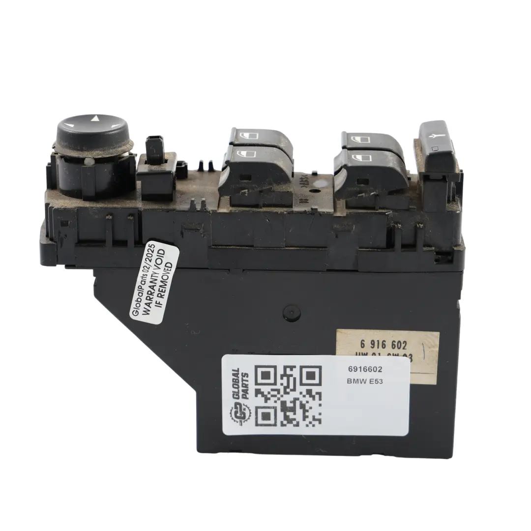 Interruptor De control del elevalunas De La puerta del conductorBMW E53 para con número de pieza 6916602 Interruptor De control del elevalunas De La puerta del conductorBMW E53 - SKU 6916602 - Número de pieza 6916602