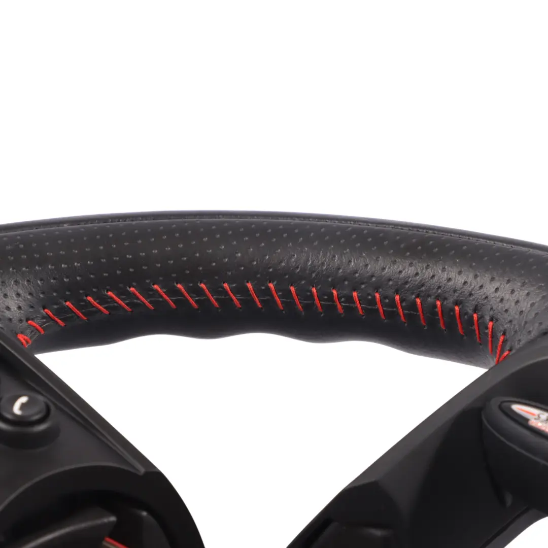 Mini Cooper S JCW F54 F55 F56 F60 Sport Steering Wheel Black Leather Red Threads - SKU 6996048 - Part number 6996048