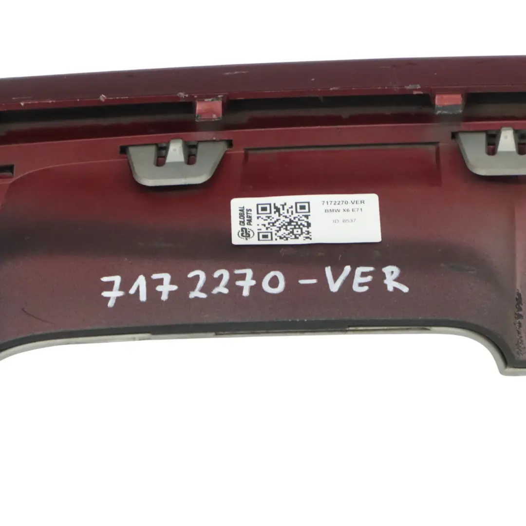 BMW X6 E71 Panneau Central Inférieur Avant Du Pare-Chocs Vermilion Red - A82 - SKU 7172270-VER - Numéro de pièce 7172270