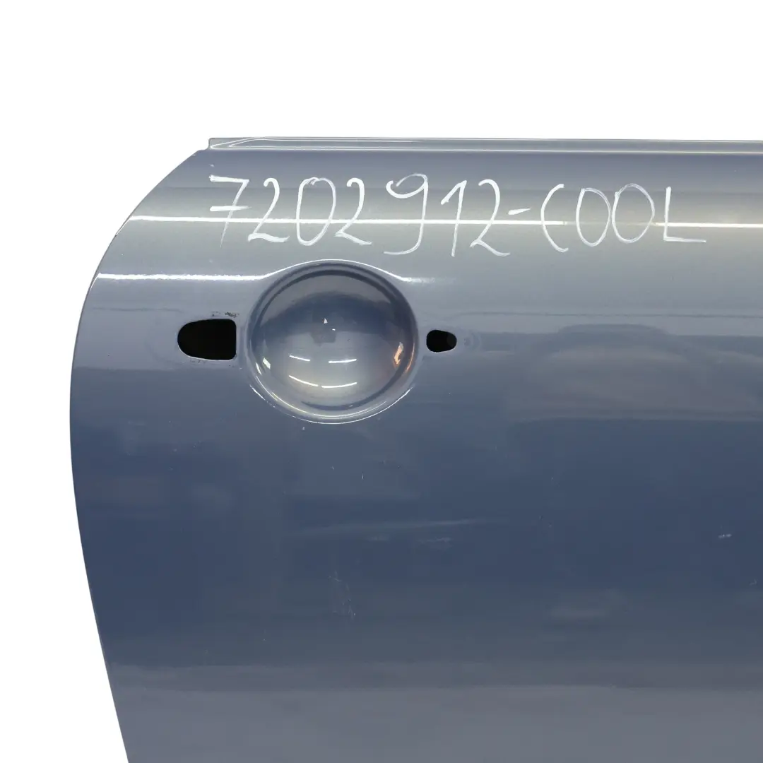 Front Right Door O/S Cool Blue Metallic - A27 to Mini Cooper R50 R52 R53 with Part number 7202912 Mini Cooper R50 R52 R53 Front Right Door O/S Cool Blue Metallic - A27 - SKU 7202912-COOL - Part number 7202912