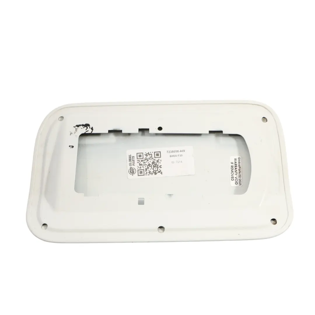 Fill In Filler Flap Cover Trim Alpine White - 300 to BMW F30 Fuel Tank with Part number 7238058 BMW F30 Fuel Tank Fill In Filler Flap Cover Trim Alpine White - 300 - SKU 7238058-AW - Part number 7238058