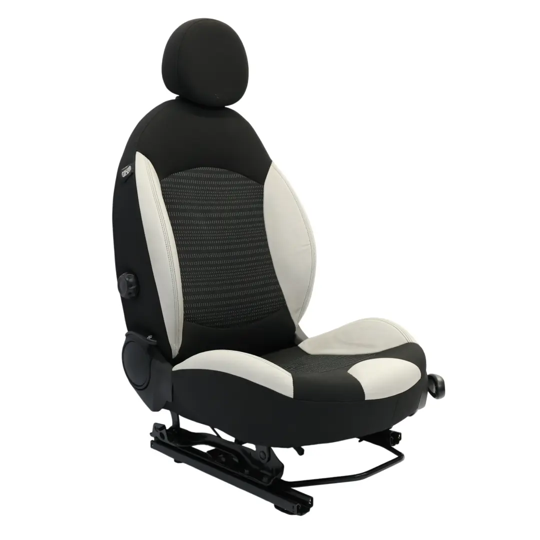 Front Seat Sport Cloth Leather Tech White Interior Left N/S to Mini R56 with Part number 7240984 Mini R56 Front Seat Sport Cloth Leather Tech White Interior Left N/S - SKU 7240983-1 - Part number 7240984