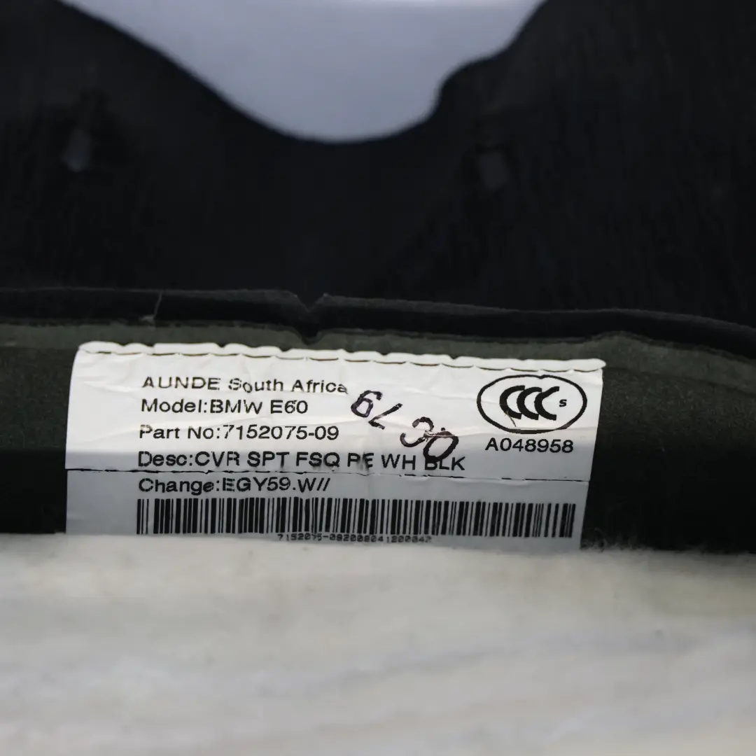 BMW E60 E61 Sport riscaldato sedile anteriore sinistro copertura in pelle nero - SKU 7249382 - Numero di parte 7249382