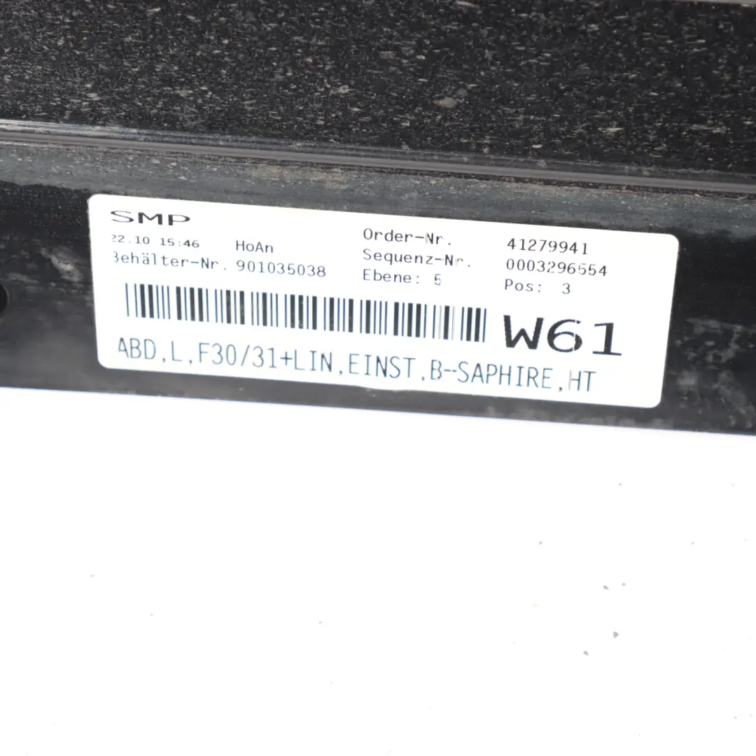 Sill Strip Side Skirt Left N/S Black Sapphire Metallic - 475 to BMW F30 F31 with Part number 7312751 BMW F30 F31 Sill Strip Side Skirt Left N/S Black Sapphire Metallic - 475 - SKU 7312751-BS - Part number 7312751