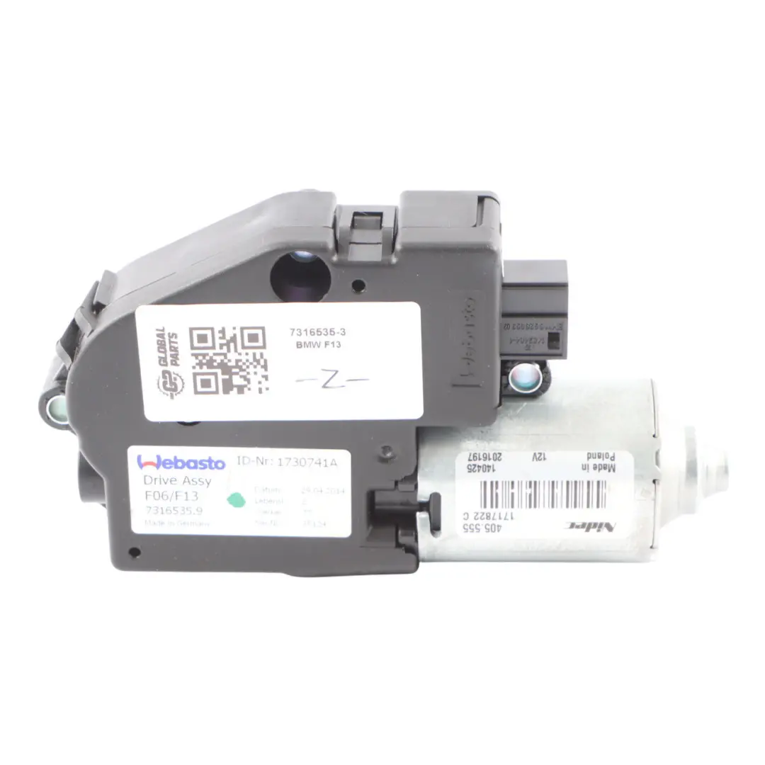 Schiebe Dach Antrieb Motor Einheit Webasto für BMW F06 F13 mit Teilenummer 7316535 BMW F06 F13 Schiebe Dach Antrieb Motor Einheit Webasto - SKU 7316535-3 - Teilenummer 7316535