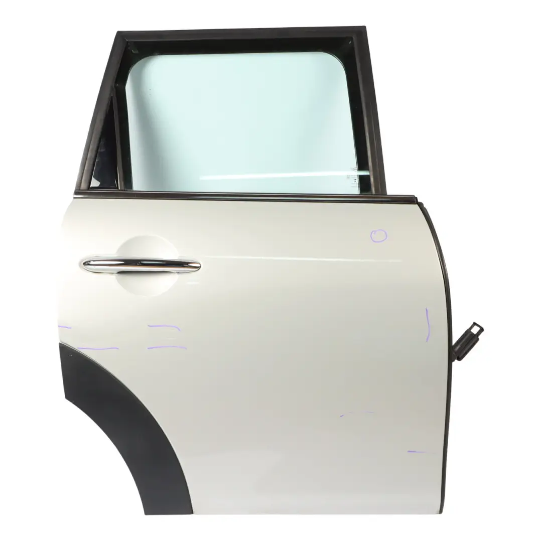 Door Rear Right O/S Covering Panel White Silver Metallic - A62 to Mini F55 with Part number 7327450 Mini F55 Door Rear Right O/S Covering Panel White Silver Metallic - A62 - SKU 7327450-WS - Part number 7327450