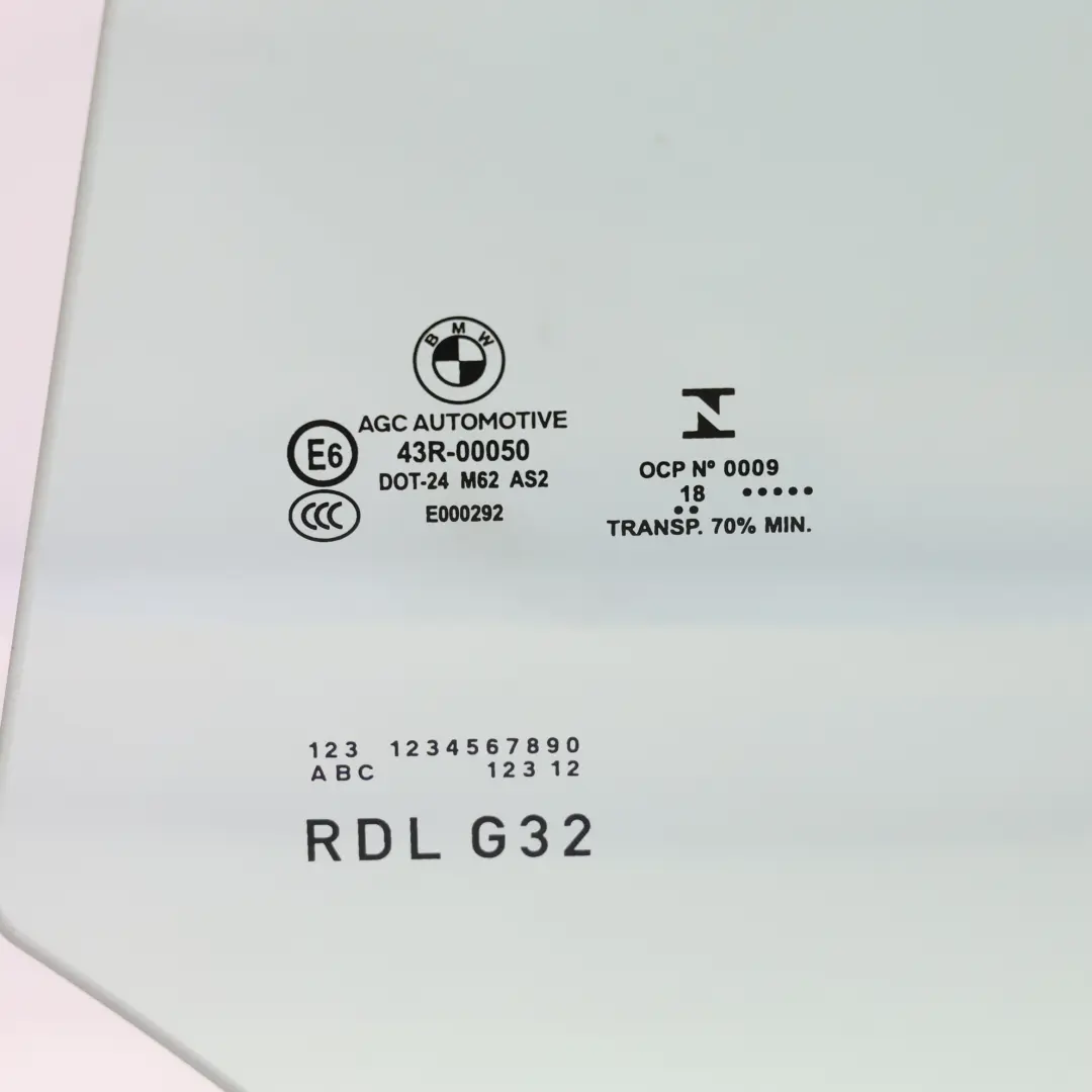 BMW G32 GT Puerta Trasera Ventana Lateral Cristal Izquierdo AS2 - SKU 7379831 - Número de pieza 7379831