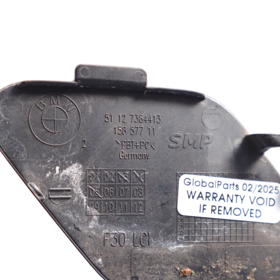 Bumper Cover Flap Towing Eye Hook Cap Imperial Blue A89 to BMW F30 LCI Rear with Part number 7384417 BMW F30 LCI Rear Bumper Cover Flap Towing Eye Hook Cap Imperial Blue A89 - SKU 7384417-IBB - Part number 7384417