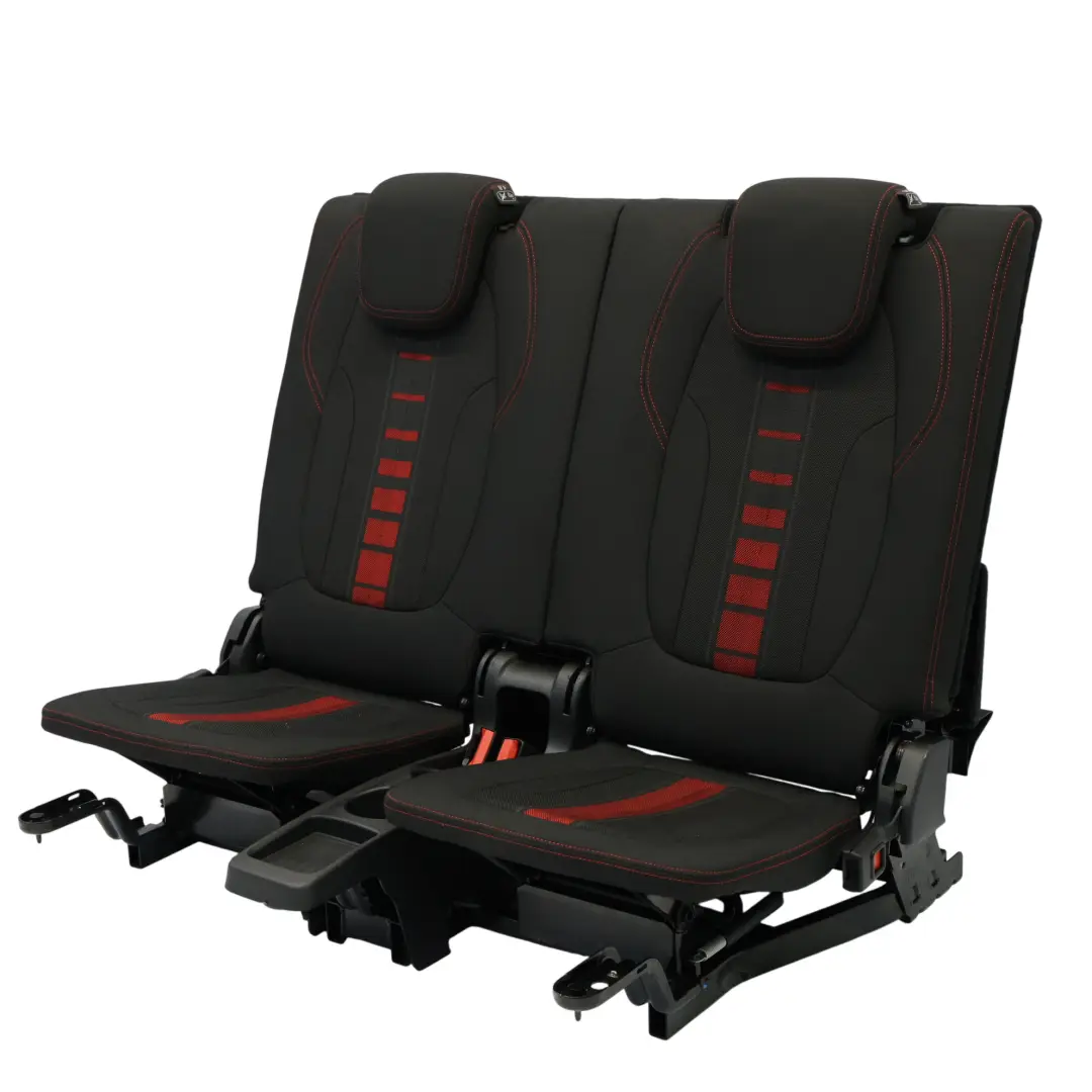 3rd Seat Row Cover Backrest Third Row Fabric Race Anthracite Red to BMW F46 Rear with Part number 7411371 BMW F46 Rear 3rd Seat Row Cover Backrest Third Row Fabric Race Anthracite Red - SKU 7411371 - Part number 7411371