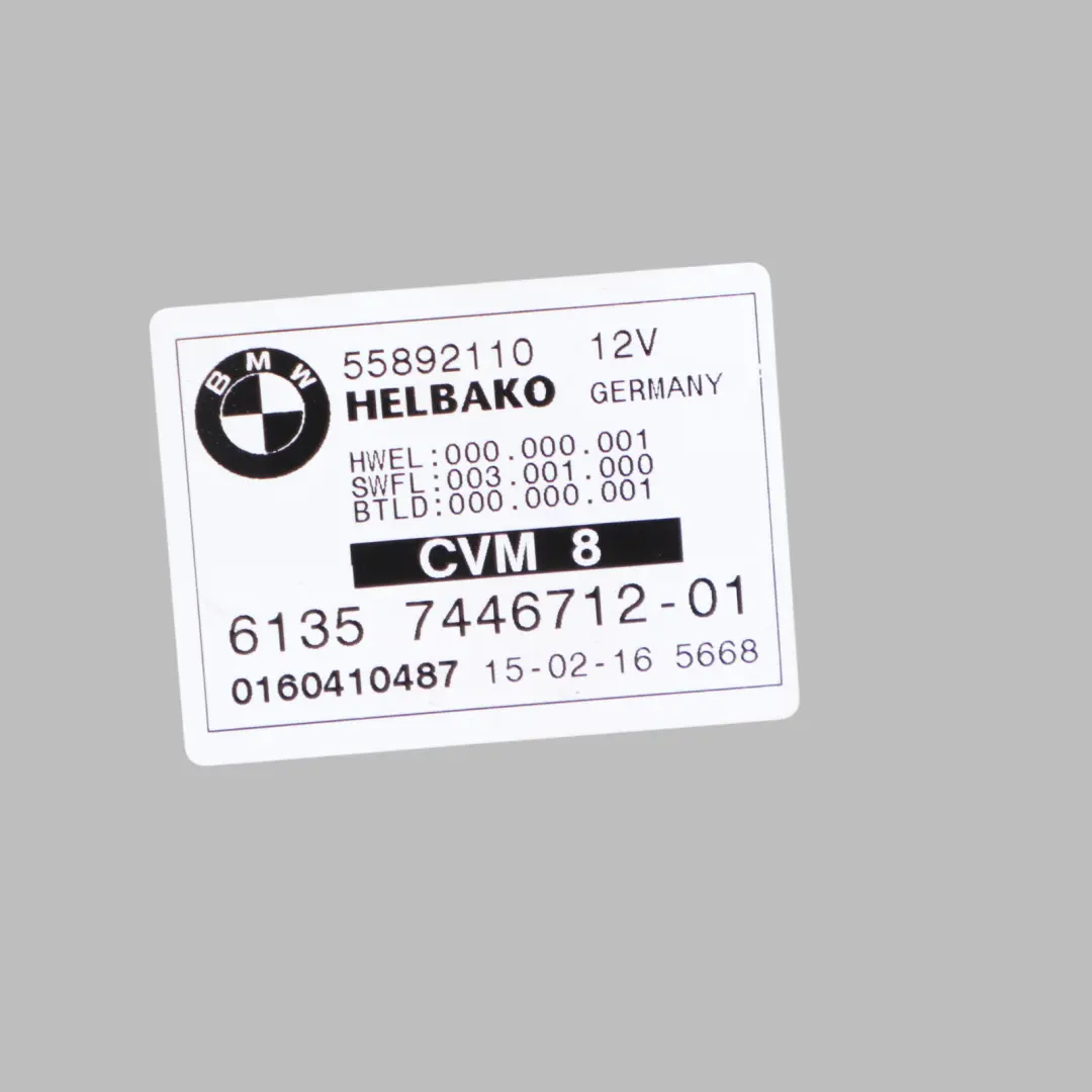 BMW F23 Cabrio Convertible Folding Top Roof ECU Control Unit CVM Module - SKU 7446712 - Part number 7446712