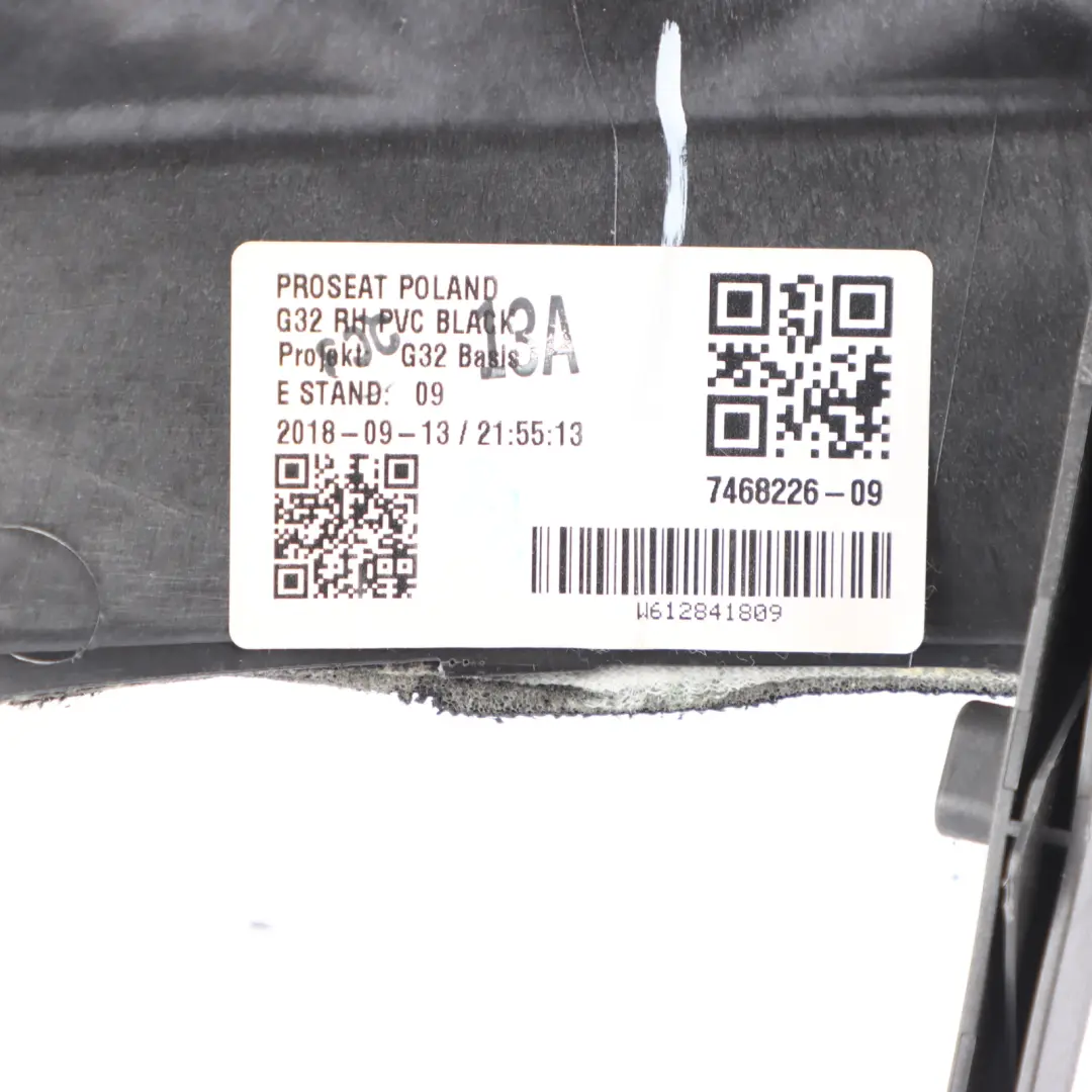 Backrest Lateral Panel Seat Finisher Cover Right O/S to BMW G32 GT Rear with Part number 7468226 BMW G32 GT Rear Backrest Lateral Panel Seat Finisher Cover Right O/S - SKU 7468226 - Part number 7468226