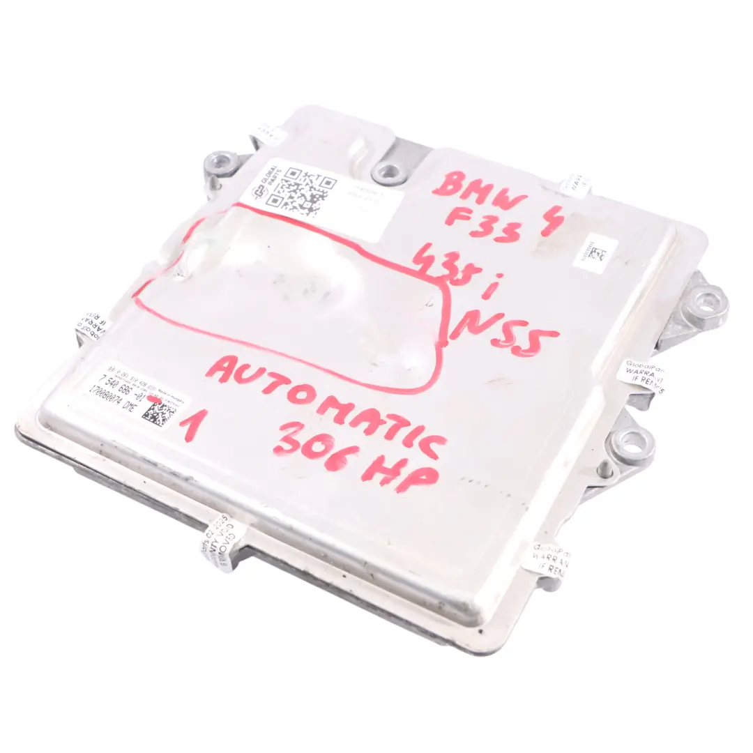 BMW F32 F33 F36 435I N55 306HP Unità Controllo Motore ECU DME Automatico - SKU 7540686-1 - Numero di parte 7540686