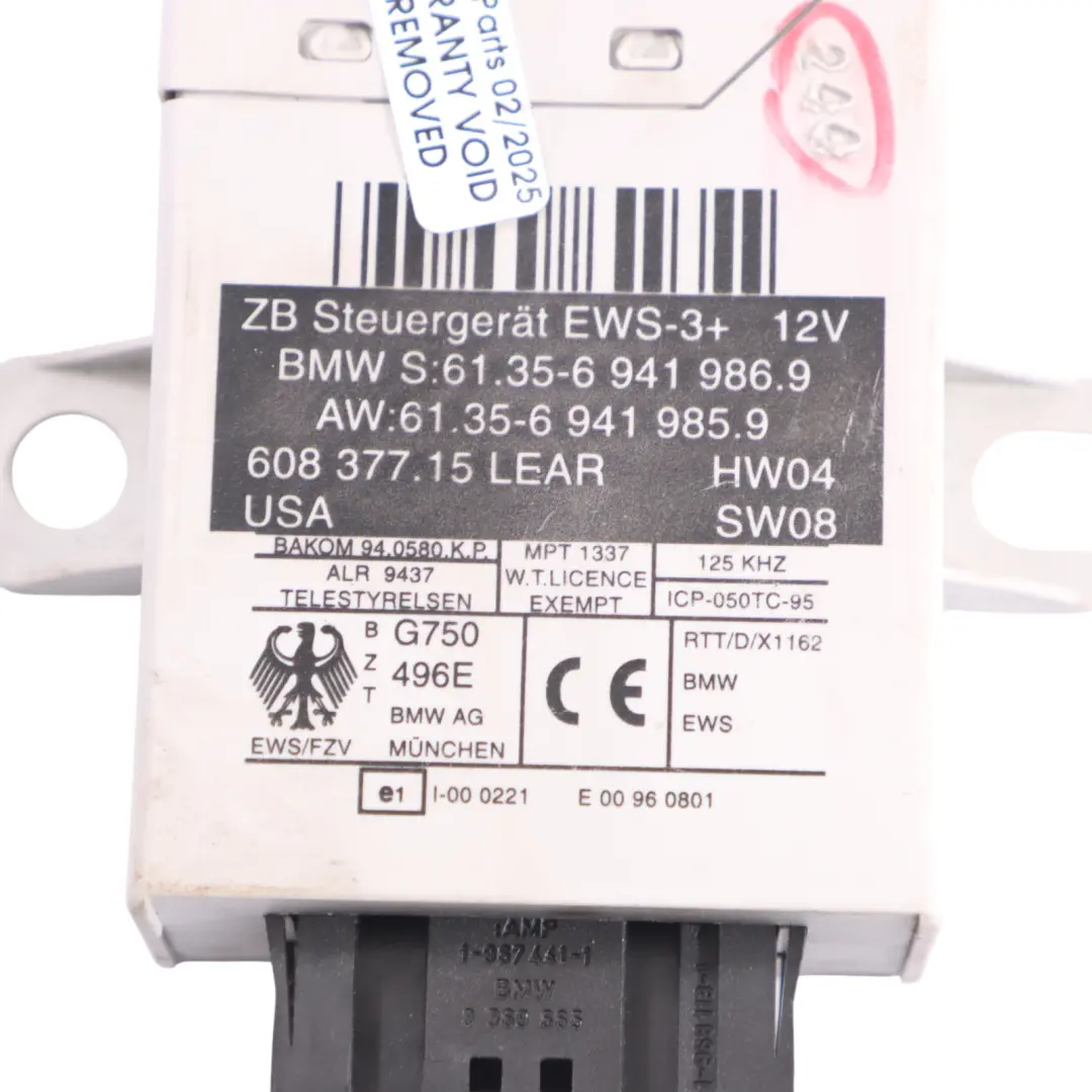 BMW Z4 E85 2.2I M54 170HP Kit ECU Control Motor DME EWS3 + Llave Manual - SKU 7541335-5 - Número de pieza 7541335