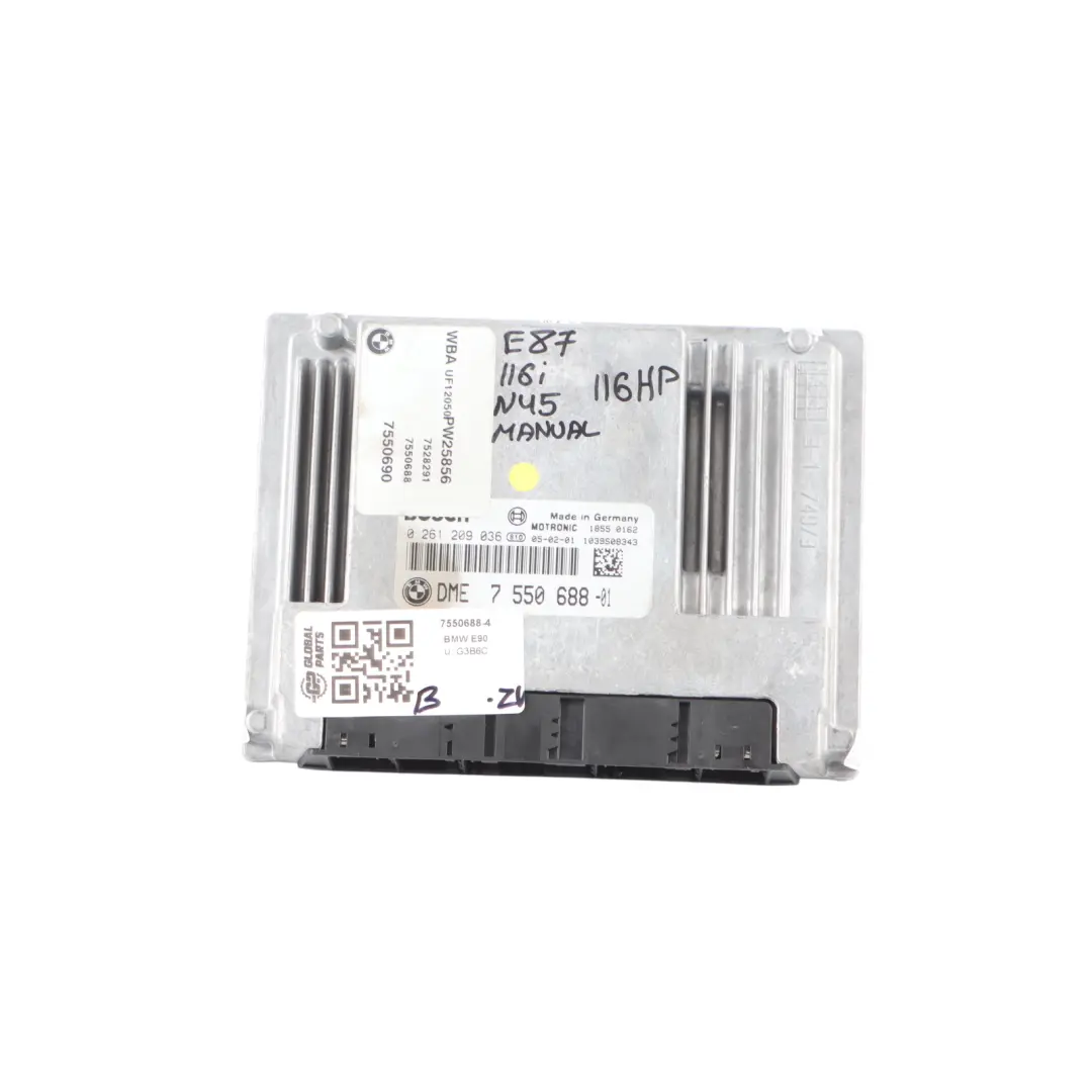 BMW E87 E90 116i 316i N45 1.6 116HP Petrol ECU KIT DME CAS2 Key - SKU 7550688-4 - Part number 7550688