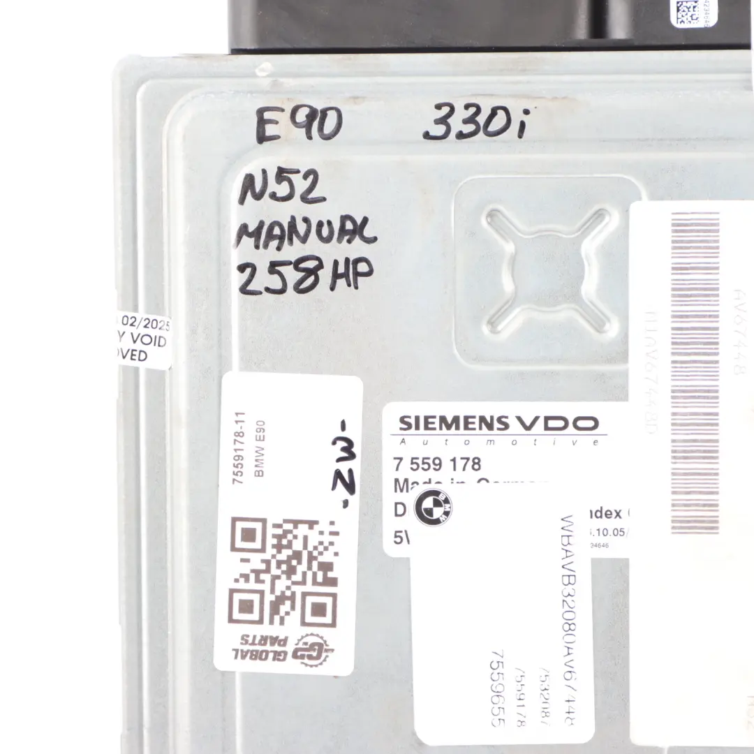 N52 258PS Motor ECU Kit DME CAS2 + Schlüssel für BMW E60 E90 E91 330I 530I mit Teilenummer 7559178 BMW E60 E90 E91 330I 530I N52 258PS Motor ECU Kit DME CAS2 + Schlüssel - SKU 7559178-11 - Teilenummer 7559178