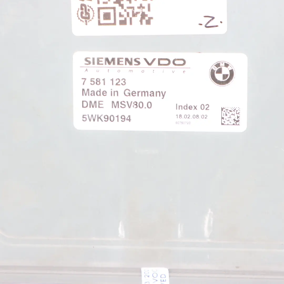 N52N 258HP Engine Control Unit ECU DME Automatic to BMW E81 E87 LCI 130i with Part number 7581123 BMW E81 E87 LCI 130i N52N 258HP Engine Control Unit ECU DME Automatic - SKU 7581123-2 - Part number 7581123